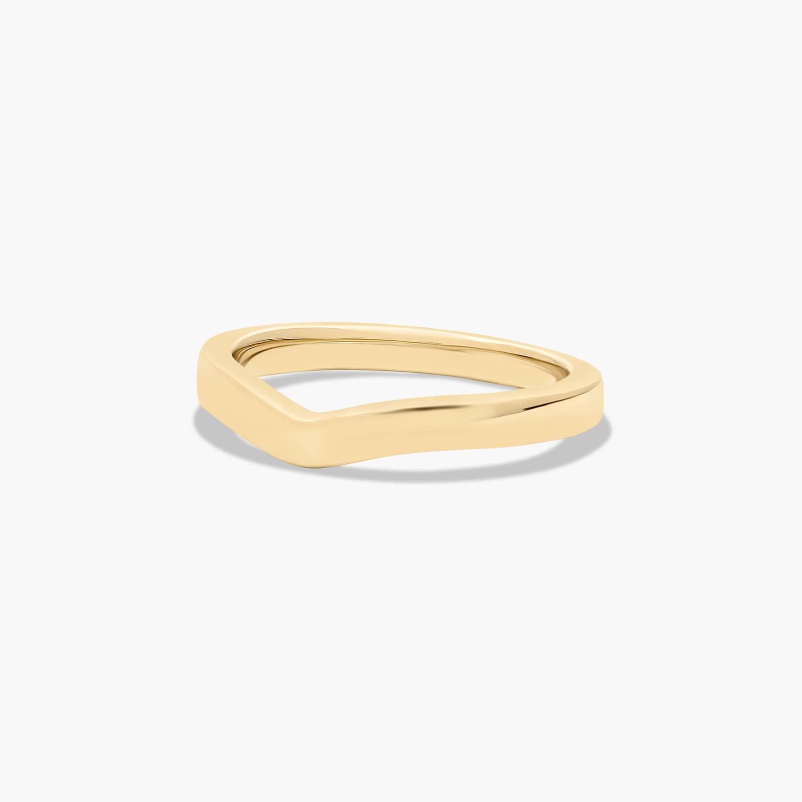Curved Wedding Ring In 14K Yellow Gold (2.50mm)