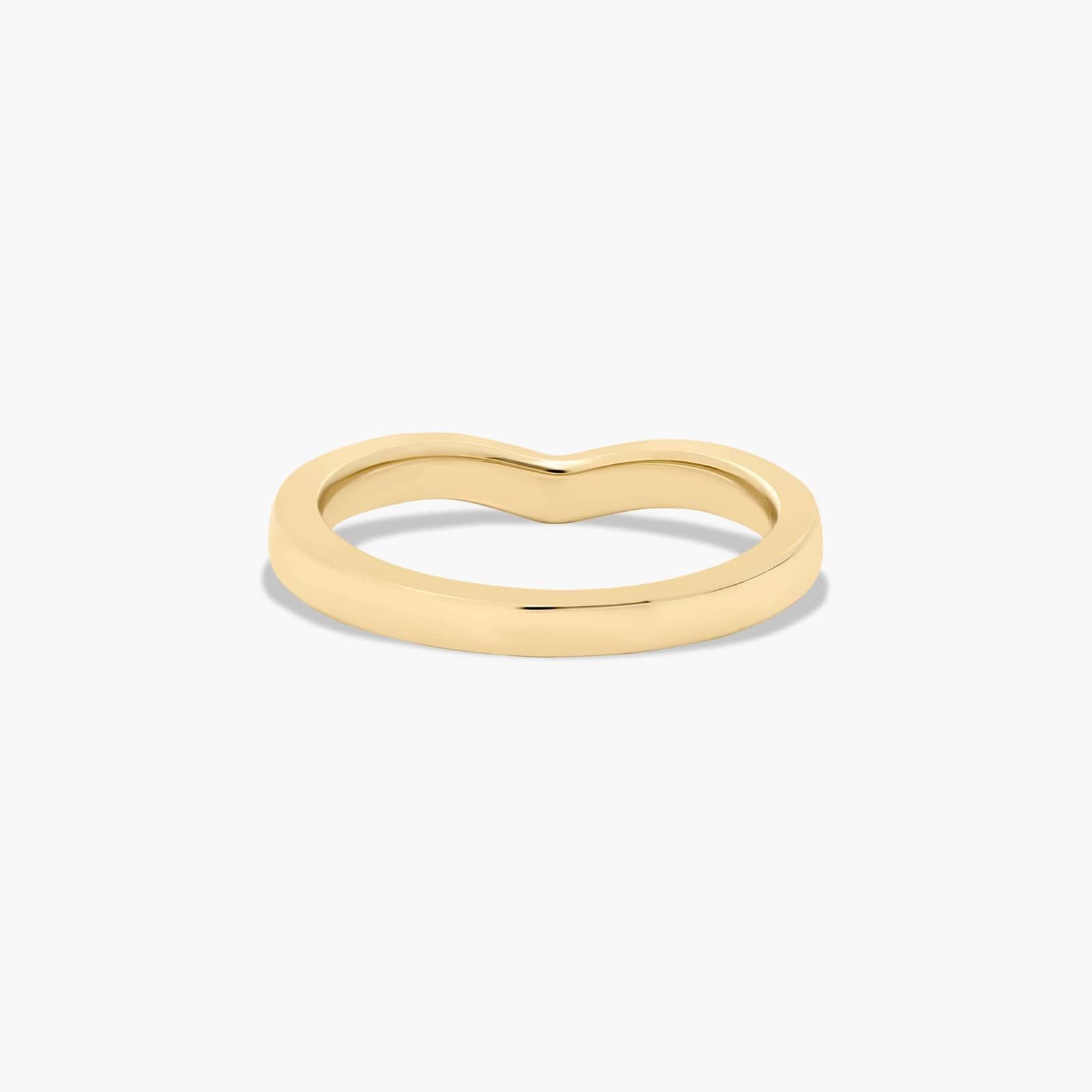 Curved Wedding Ring In 14K Yellow Gold (2.50mm)