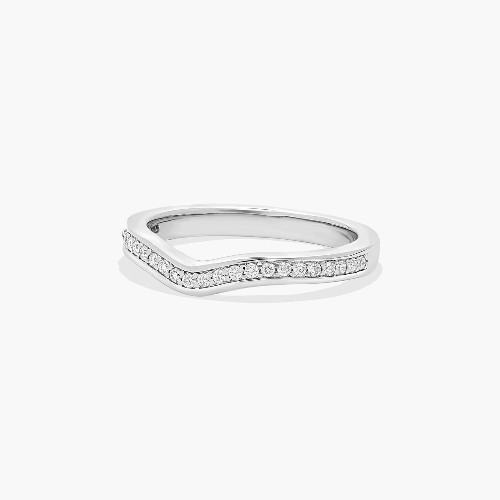 Curved Pavé Set Wedding Ring With 0.17 CTW Diamonds In Platinum (2.50mm)