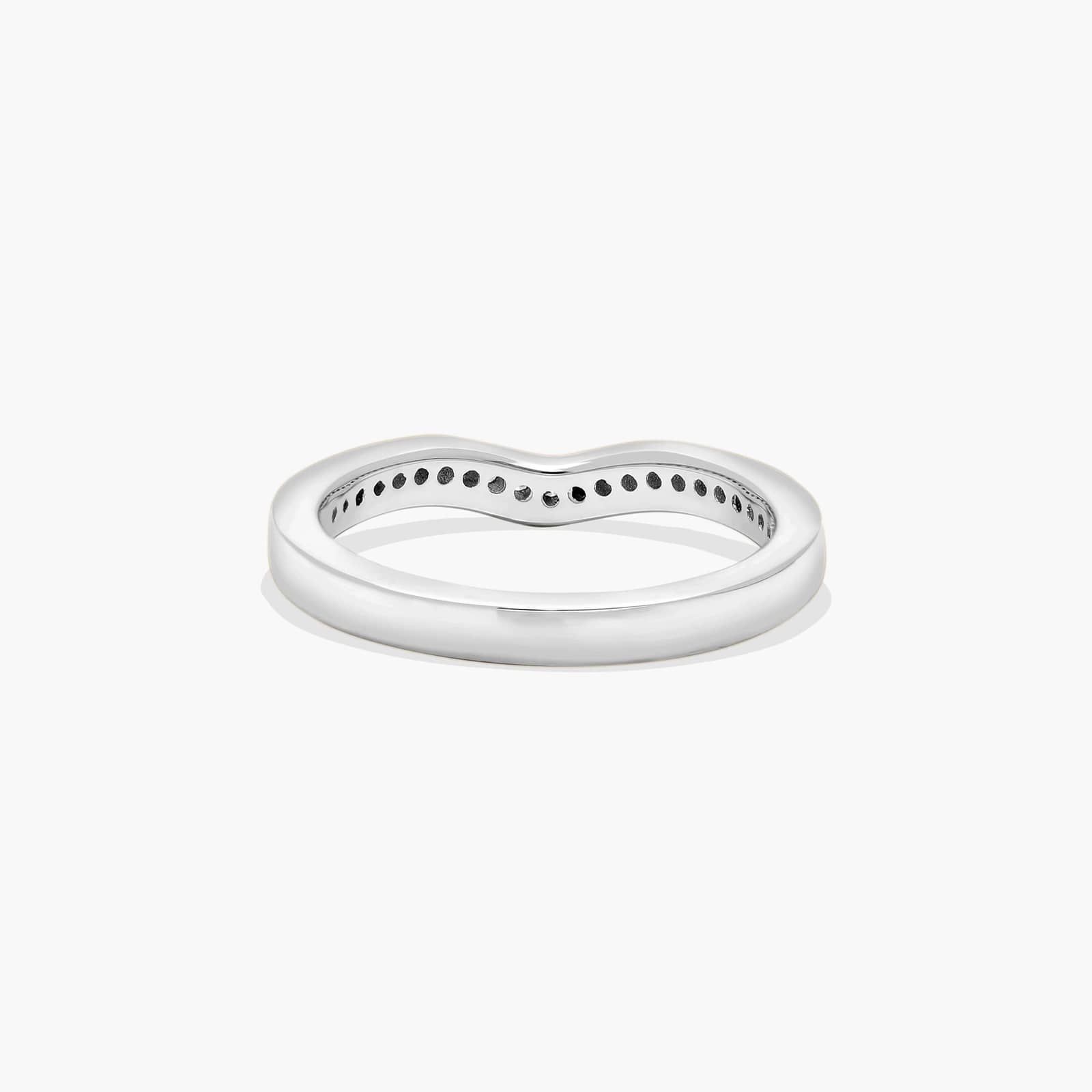 Curved Pavé Set Wedding Ring With 0.17 CTW Diamonds In Platinum (2.50mm)