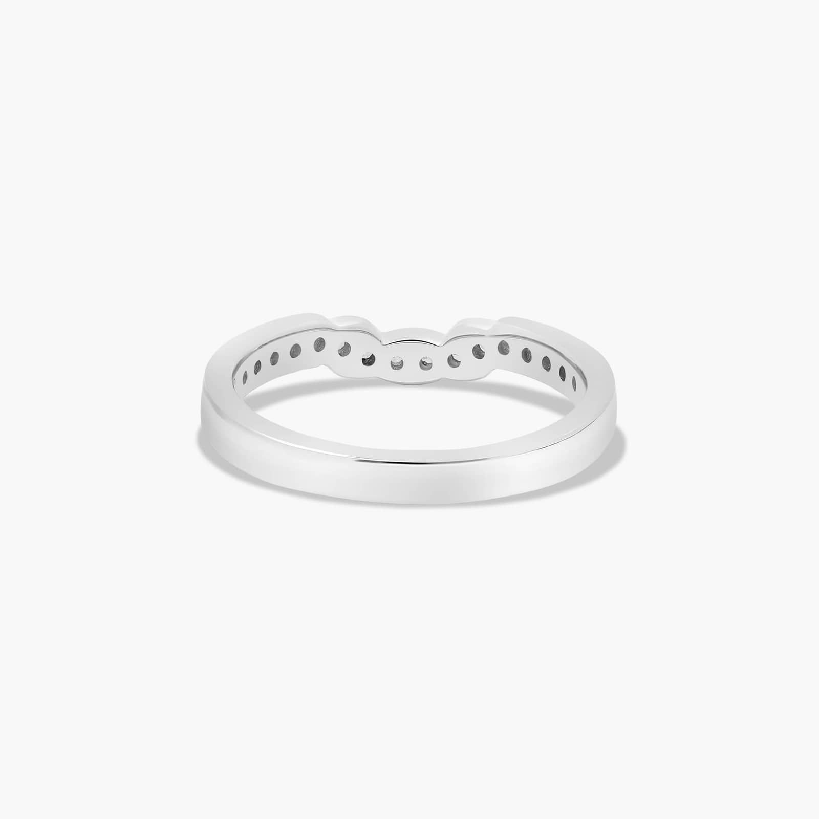Fitted Pavé Set Diamond Wedding Ring In 14K White Gold (2.50mm)