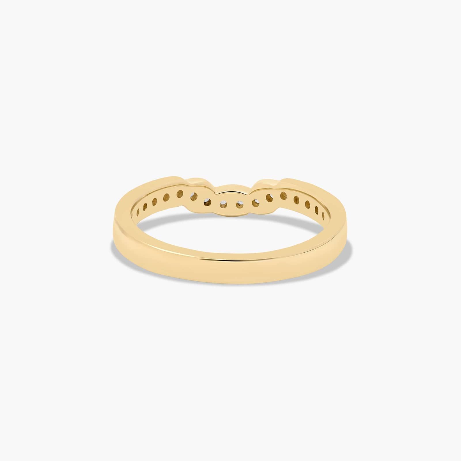 Contoured Pavé Set Diamond Wedding Ring In 14K Yellow Gold (2.50mm)