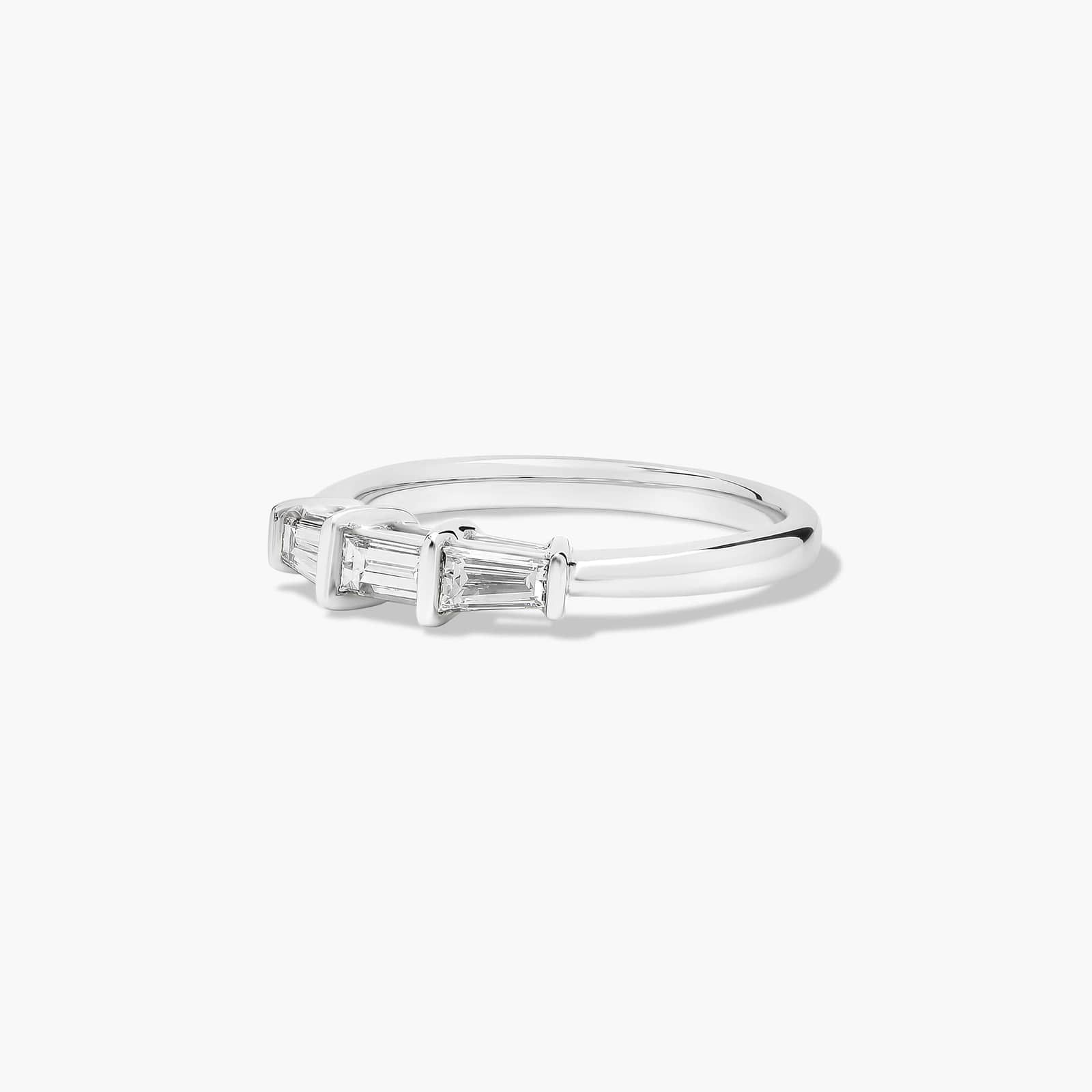 Tapered Baguette Wedding Ring With 0.33 CTW Diamonds In 18K White Gold (2.00mm)