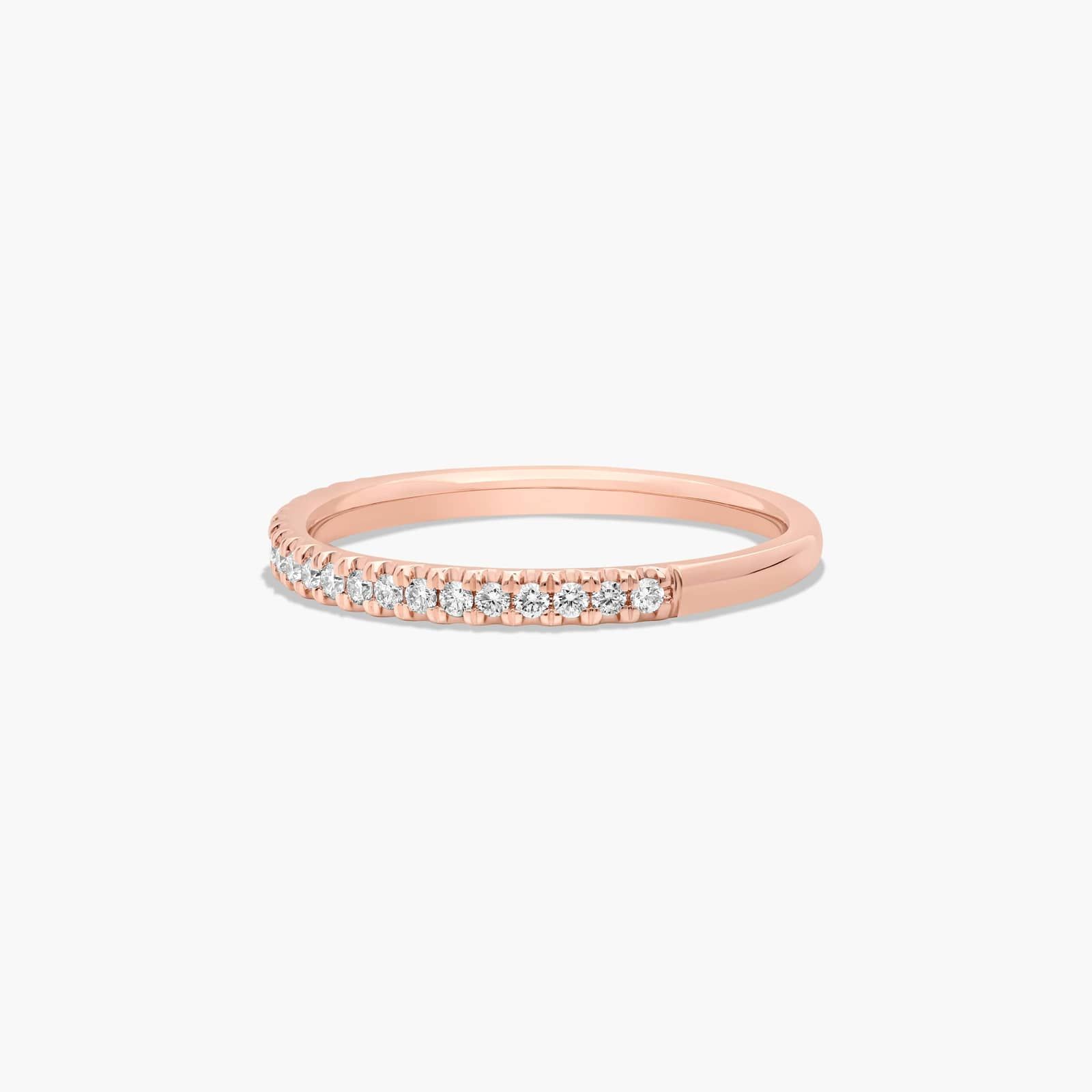 Thin Pavé Set Lab-Grown Diamond Wedding Ring In 14K Rose Gold (1.50mm)