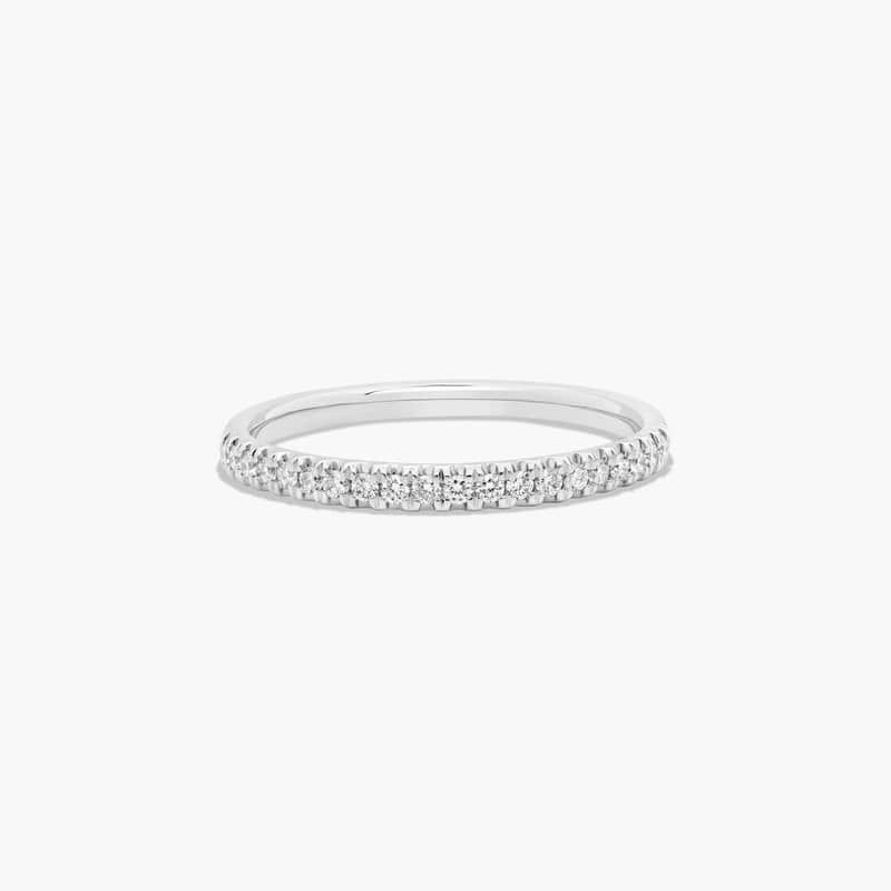 Thin Pavé Set Wedding Ring With 0.15 CTW Diamonds In 14K White Gold (1.50mm)