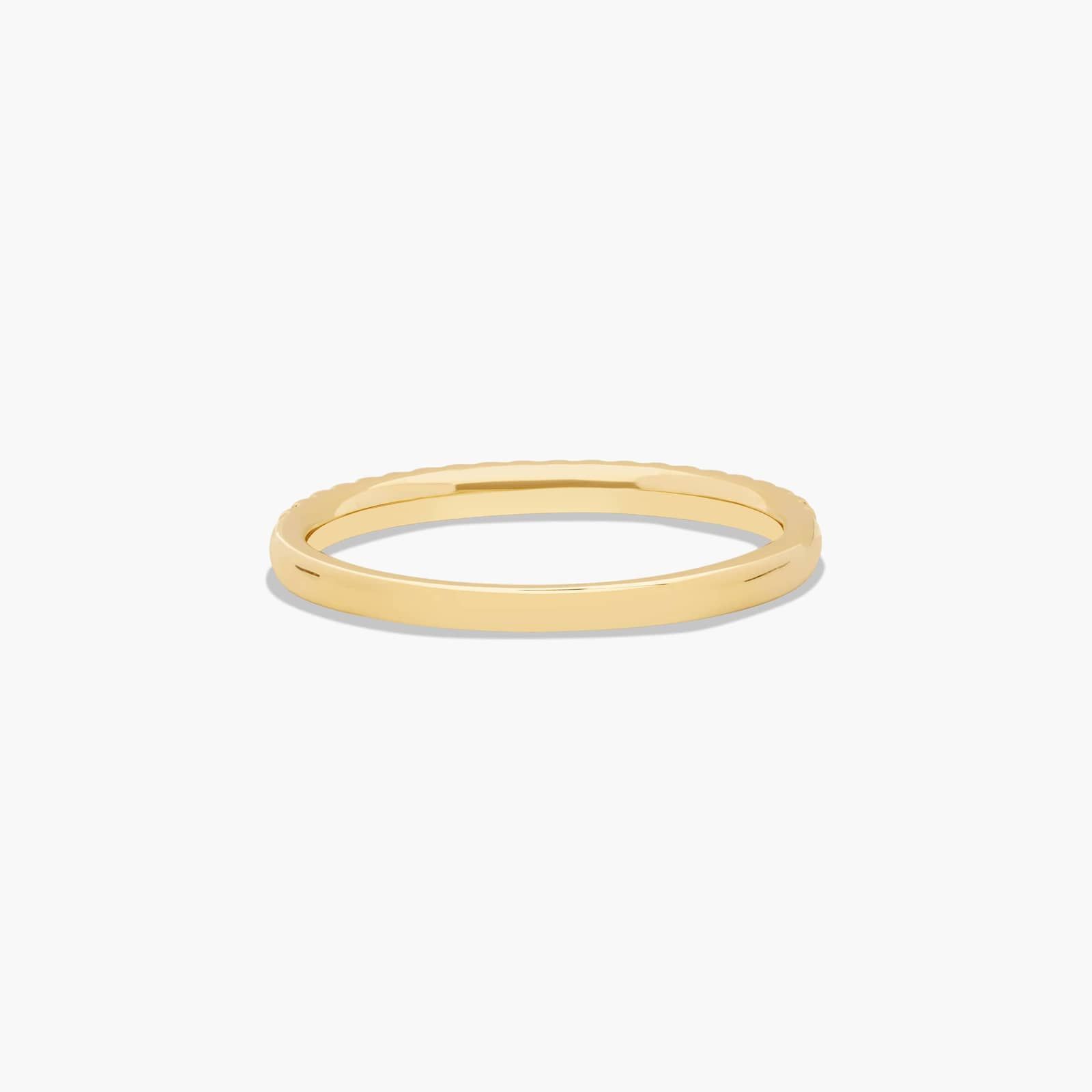 Thin Pavé Set Diamond Wedding Ring In 14K Yellow Gold (1.50mm)