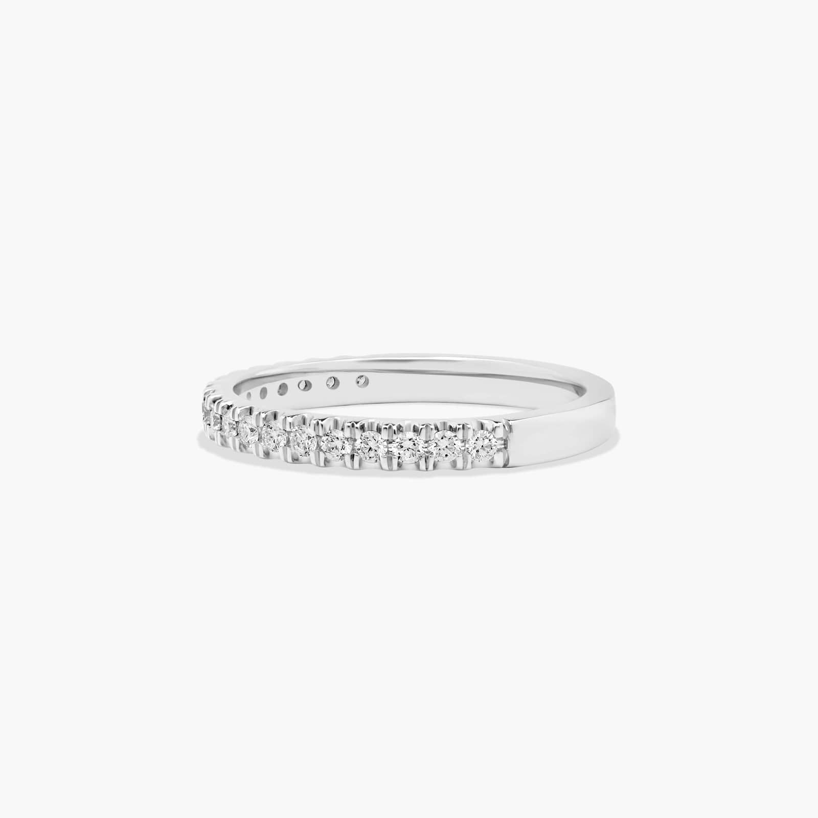 Art-Nouveau Pavé Set Diamond Wedding Ring In 14K White Gold (2.00mm)
