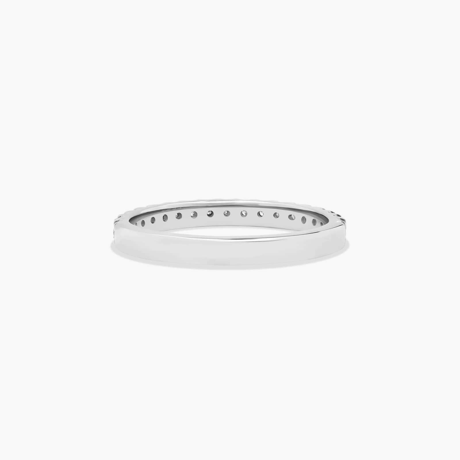 Art-Nouveau Pavé Set Diamond Wedding Ring In 14K White Gold (2.00mm)