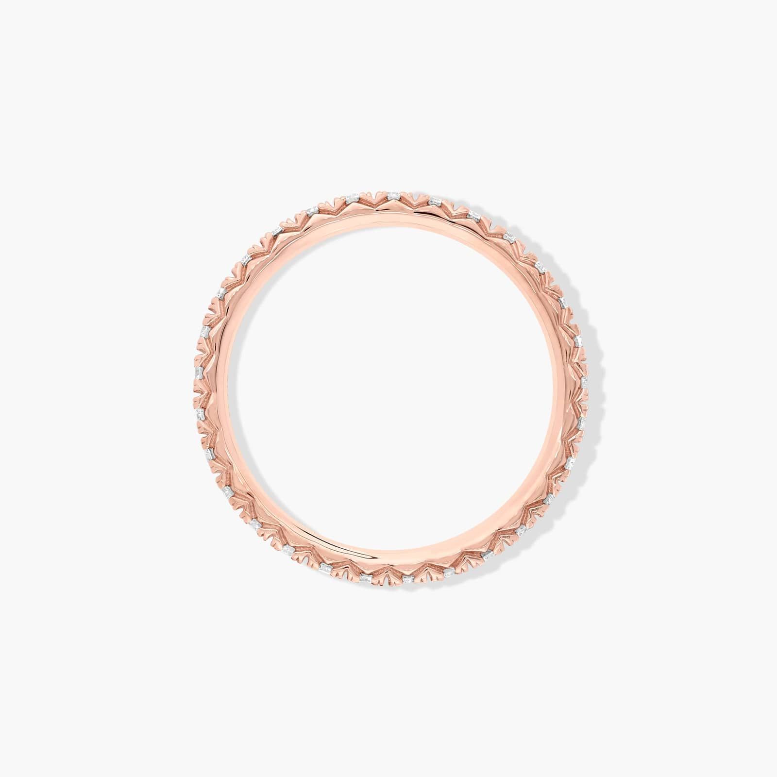 Thin French Cut Pavé Set Diamond Eternity Ring In 14K Rose Gold (1.50mm)