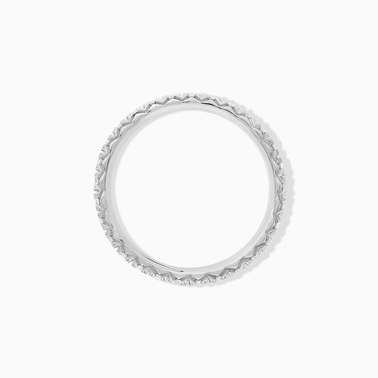 Thin French Cut Pavé Set Diamond Eternity Ring In 14K White Gold (1.50mm)