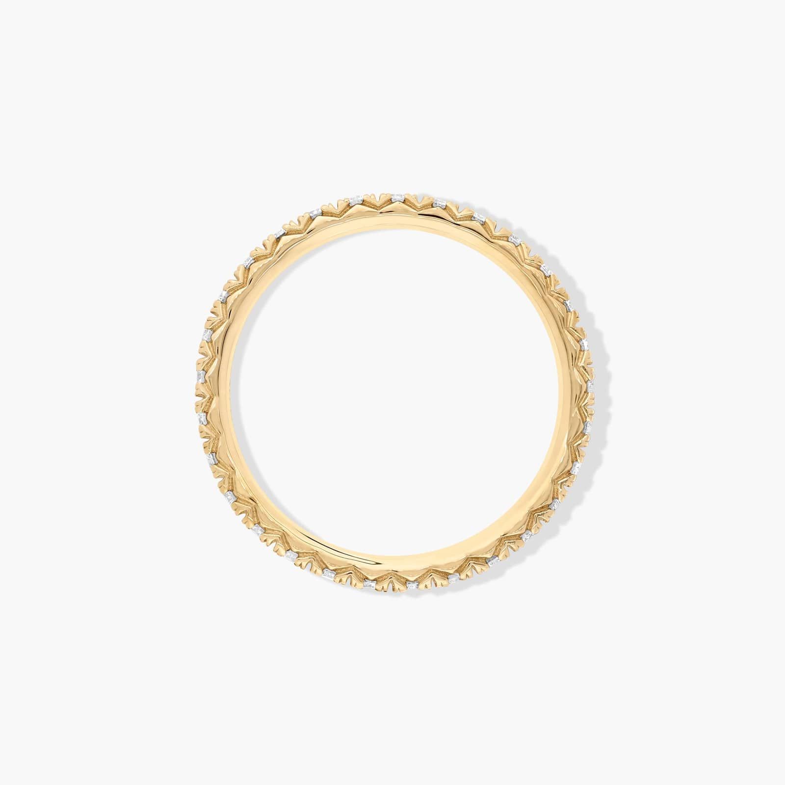 Thin French Cut Pavé Set Diamond Eternity Ring In 14K Yellow Gold (1.50mm)