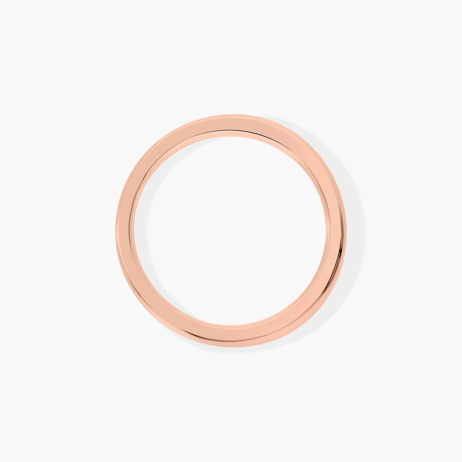 Flat Squared Wire Wedding Ring In 14K Rose Gold (2.00mm)