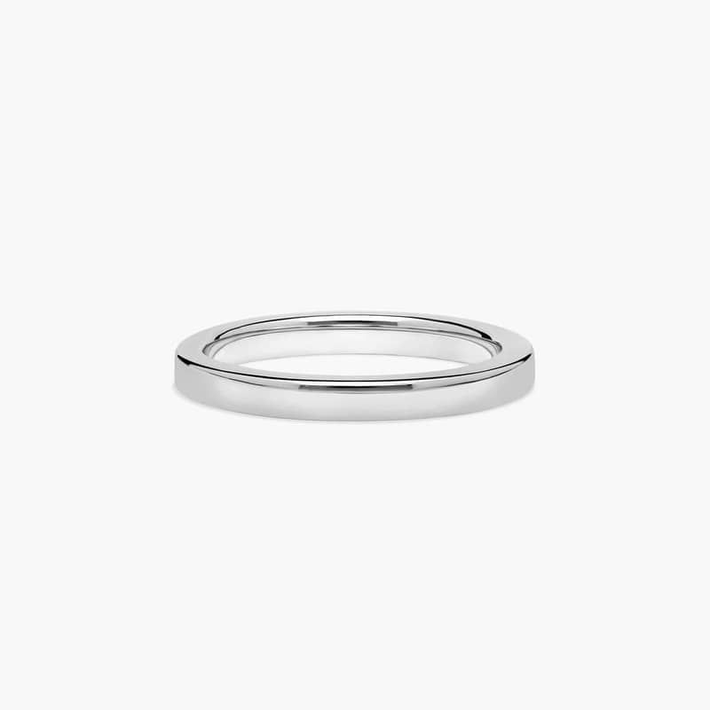 Flat Squared Wire Wedding Ring In Platinum (2.00mm)