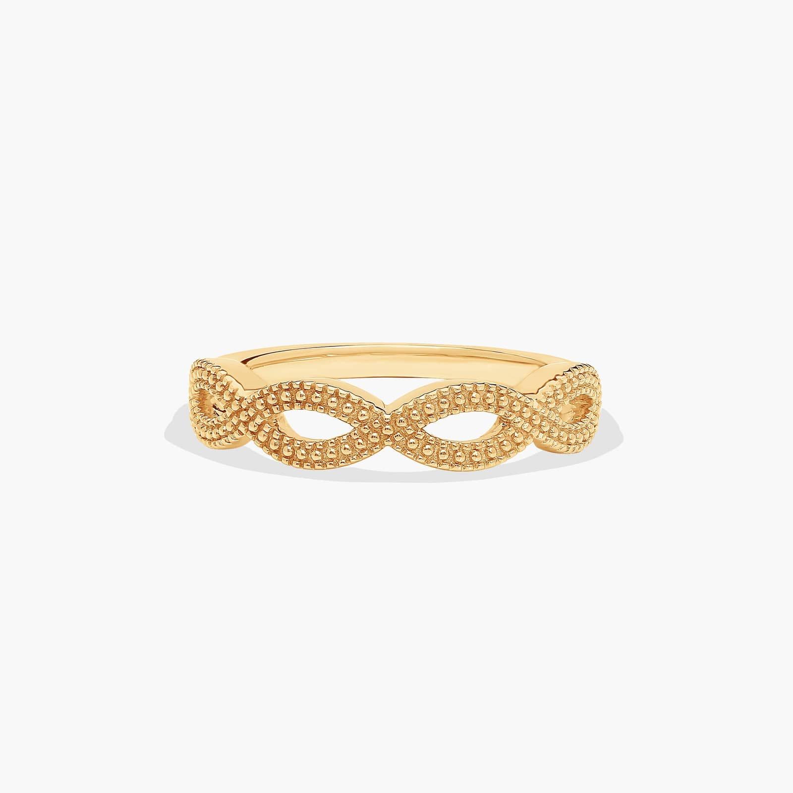 Vintage Infinity Wedding Ring In 14K Yellow Gold