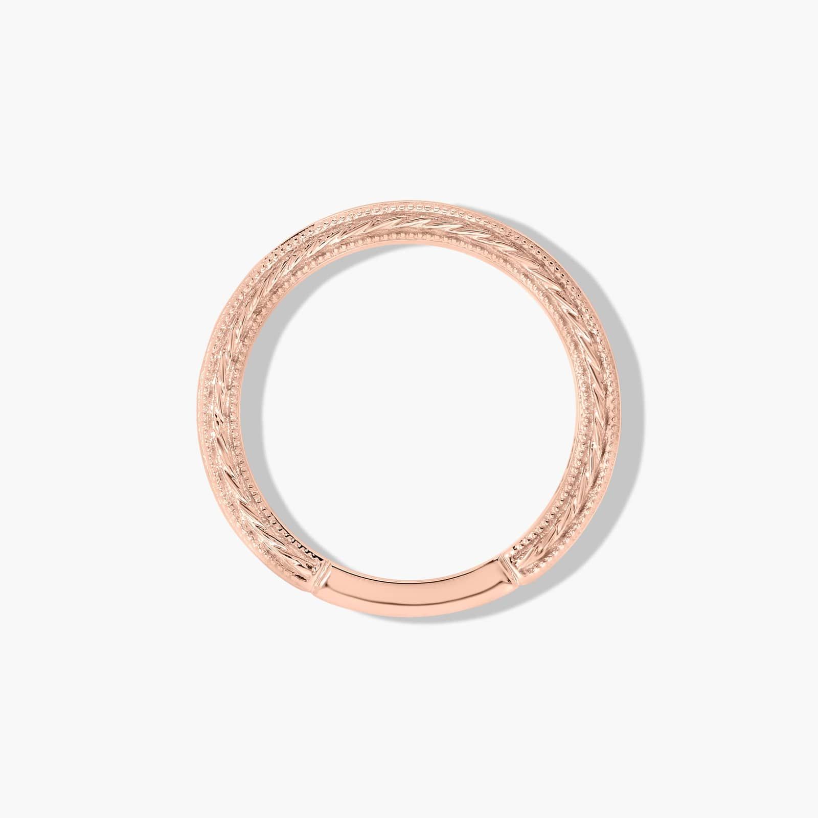 Etched Rope Wedding Ring In 14K Rose Gold (2.50mm)