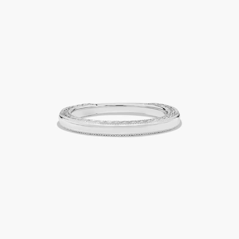 Etched Rope Wedding Ring In 14K White Gold (2.50mm)