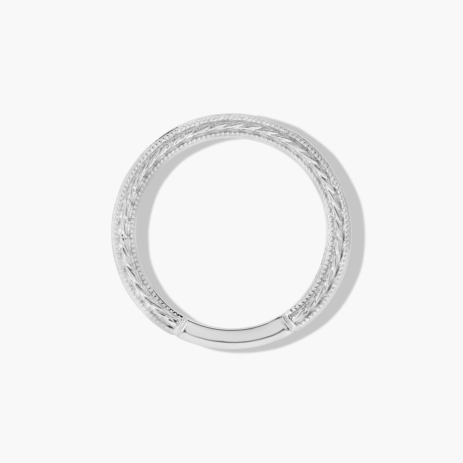 Etched Rope Wedding Ring In 14K White Gold (2.50mm)