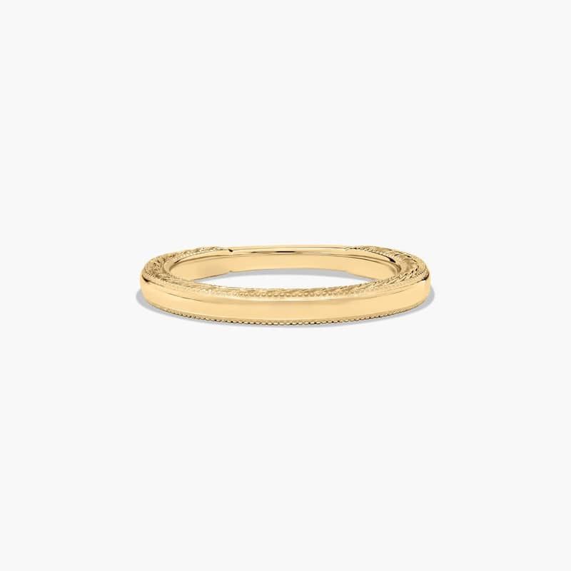 Etched Rope Wedding Ring In 14K Yellow Gold (2.50mm)