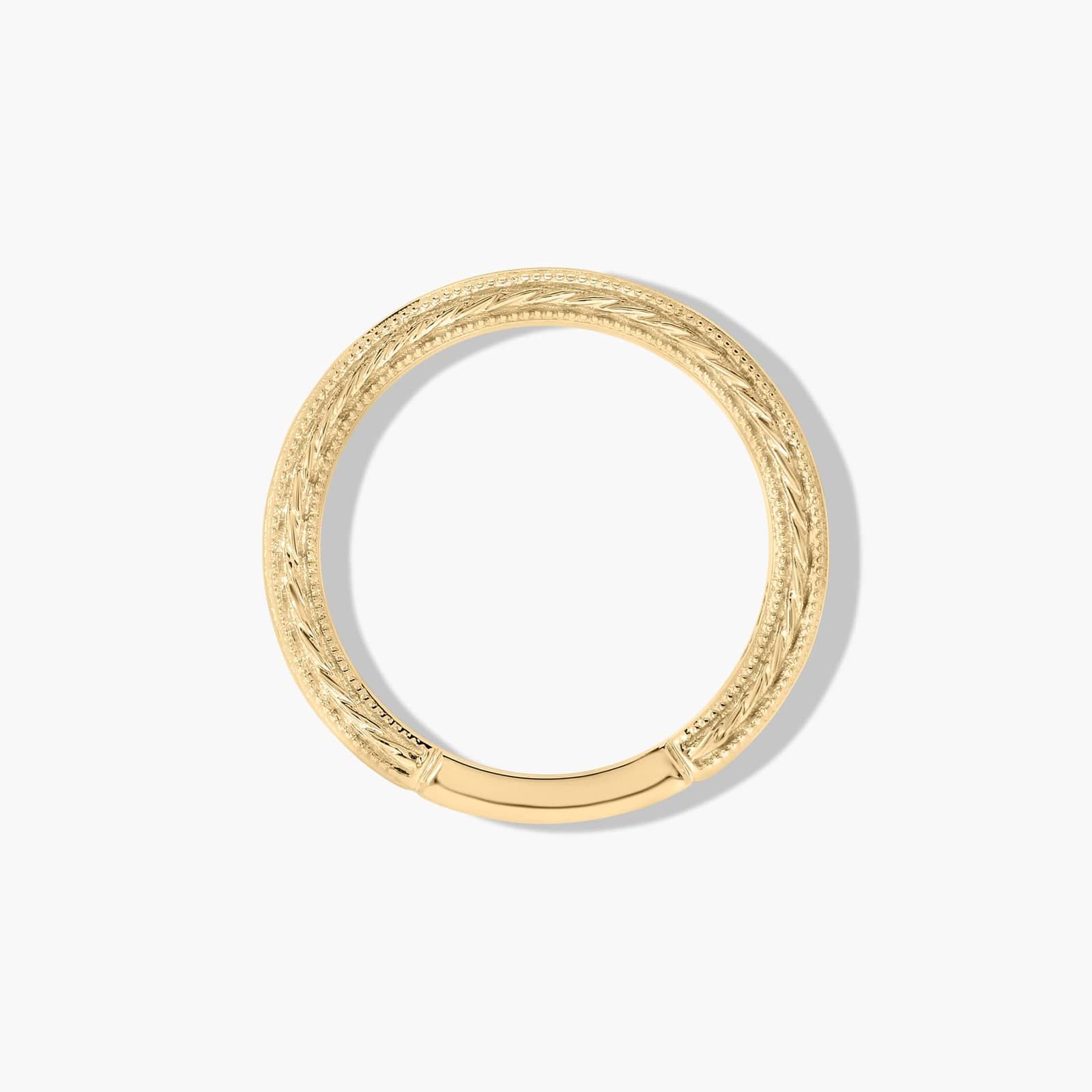 Etched Rope Wedding Ring In 14K Yellow Gold (2.50mm)