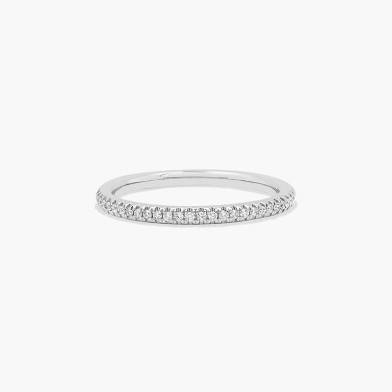 Pavé Rounded Diamond Wedding Ring In Platinum (1.50mm)