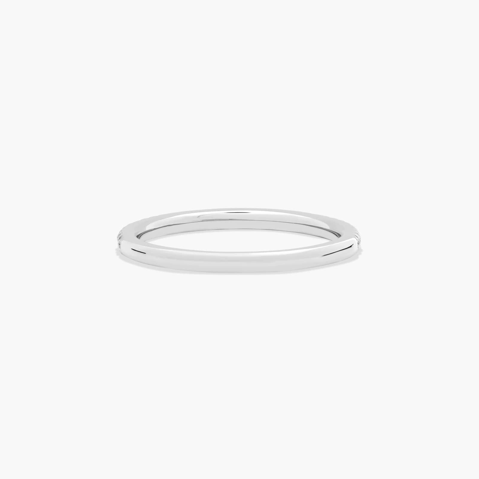 Pavé Rounded Diamond Wedding Ring In 18K White Gold (1.50mm)