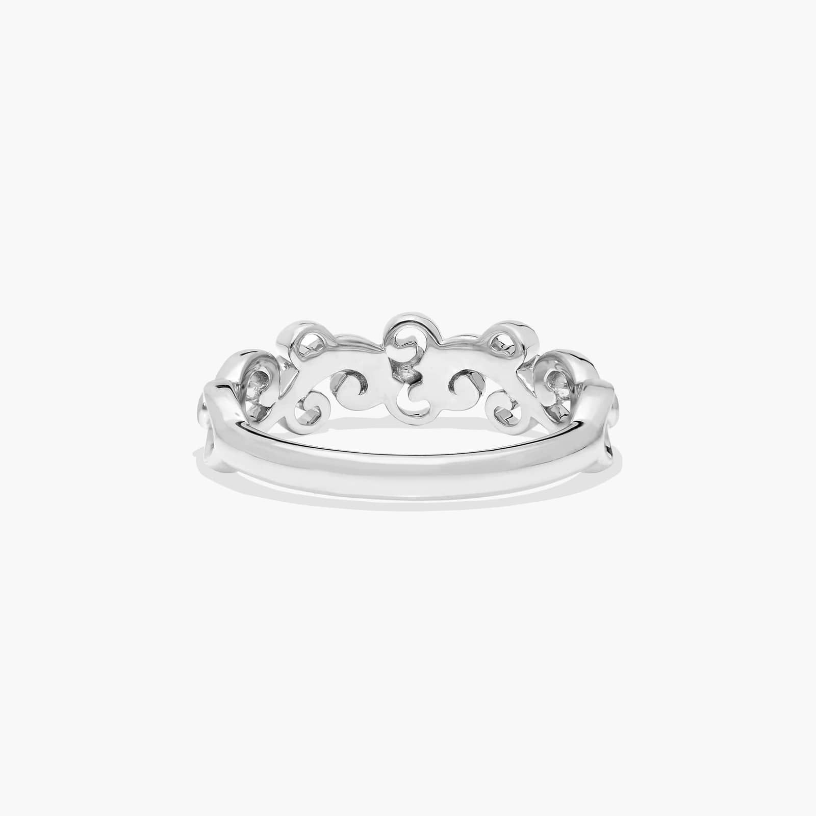 Blossoming Vine Diamond Wedding Ring In 14K White Gold (2.00mm)