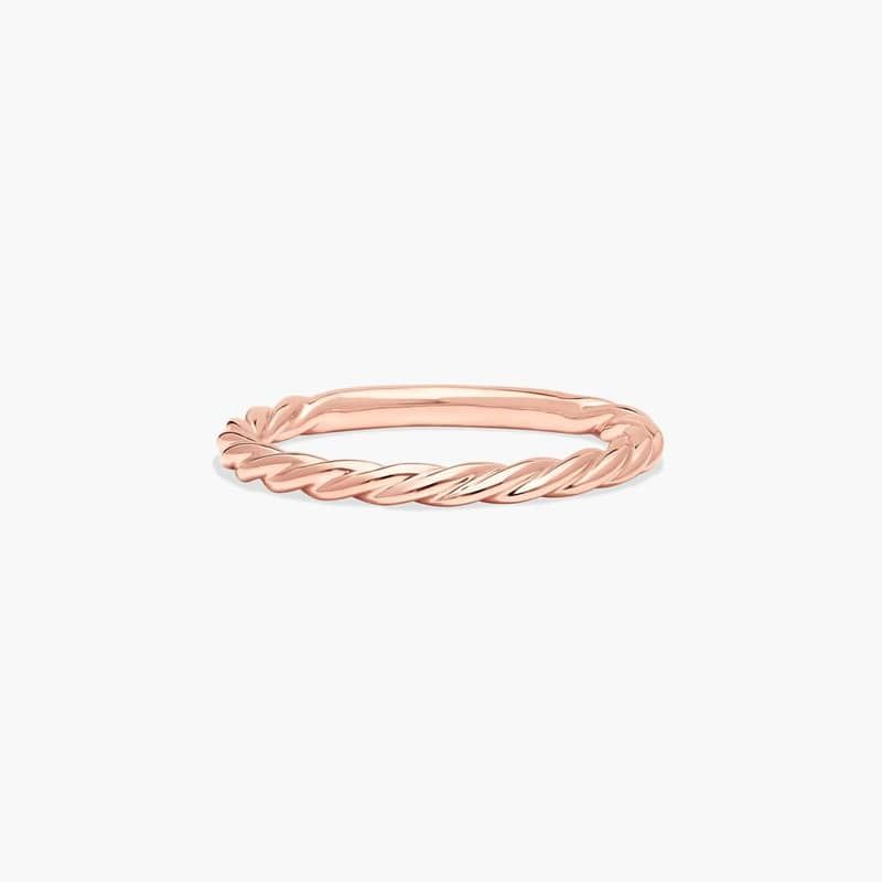 Cable Wedding Ring In 14K Rose Gold (2.00mm)