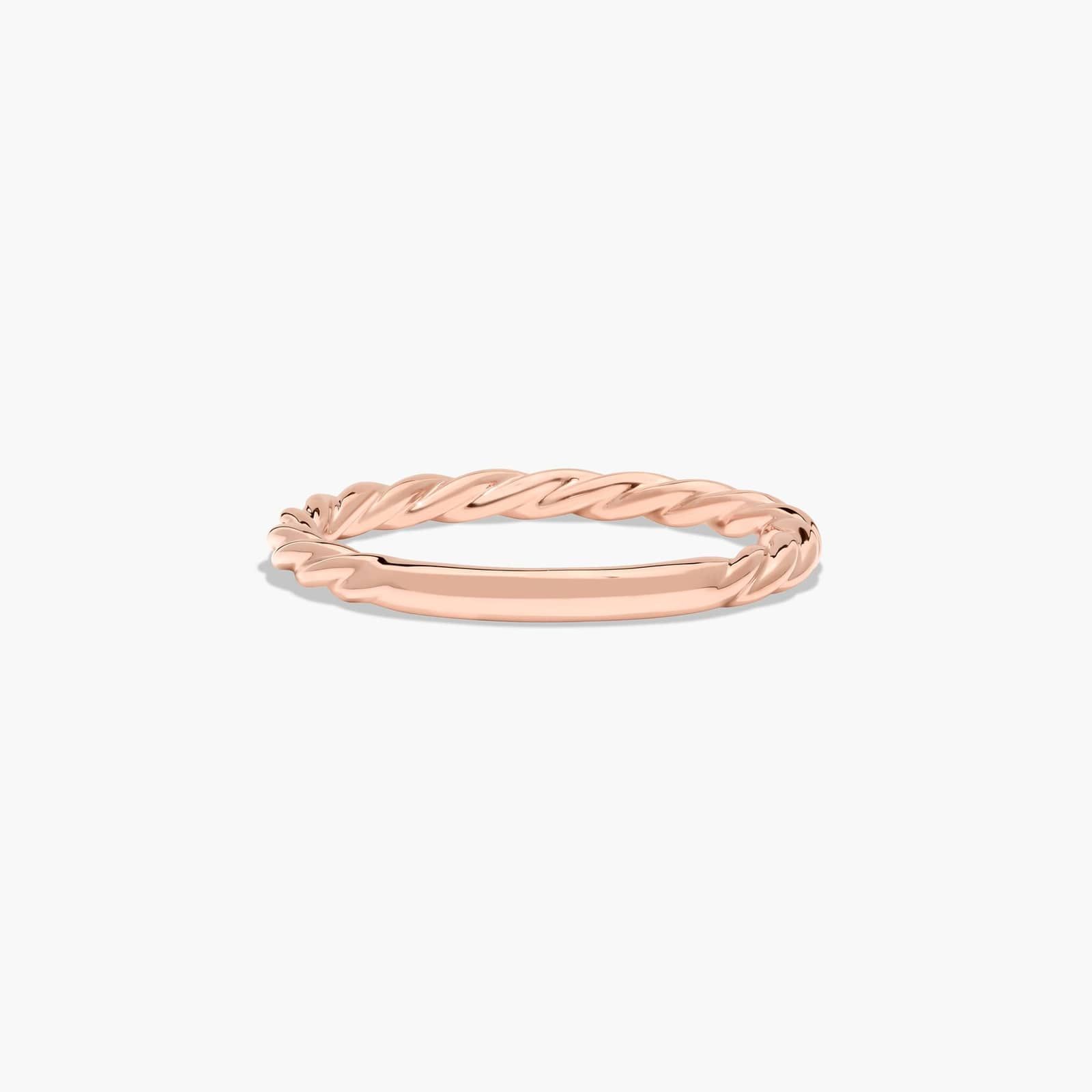 Cable Wedding Ring In 14K Rose Gold (2.00mm)