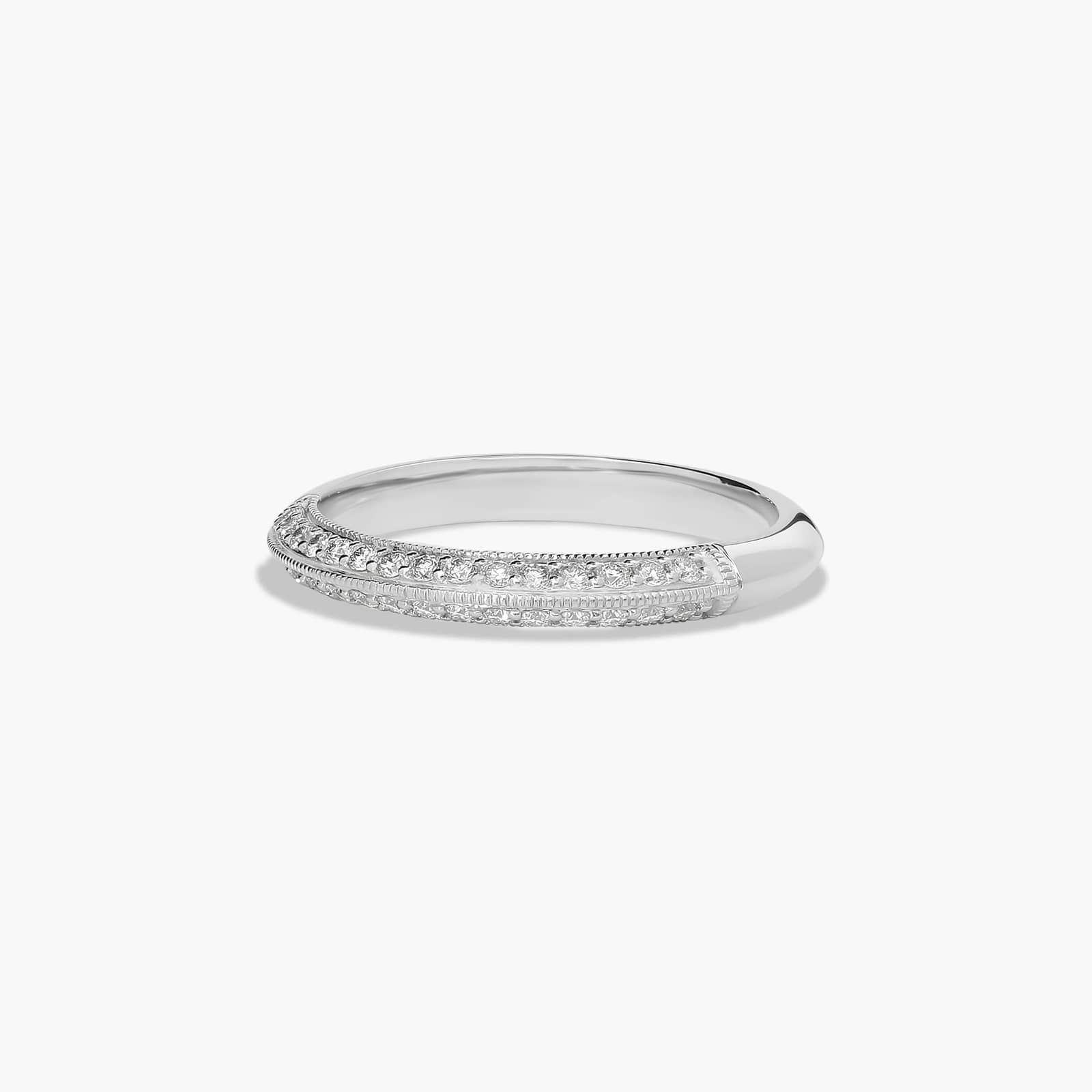 Pavé Knife Edge Cathedral Diamond Wedding Ring In Platinum (2.00mm)