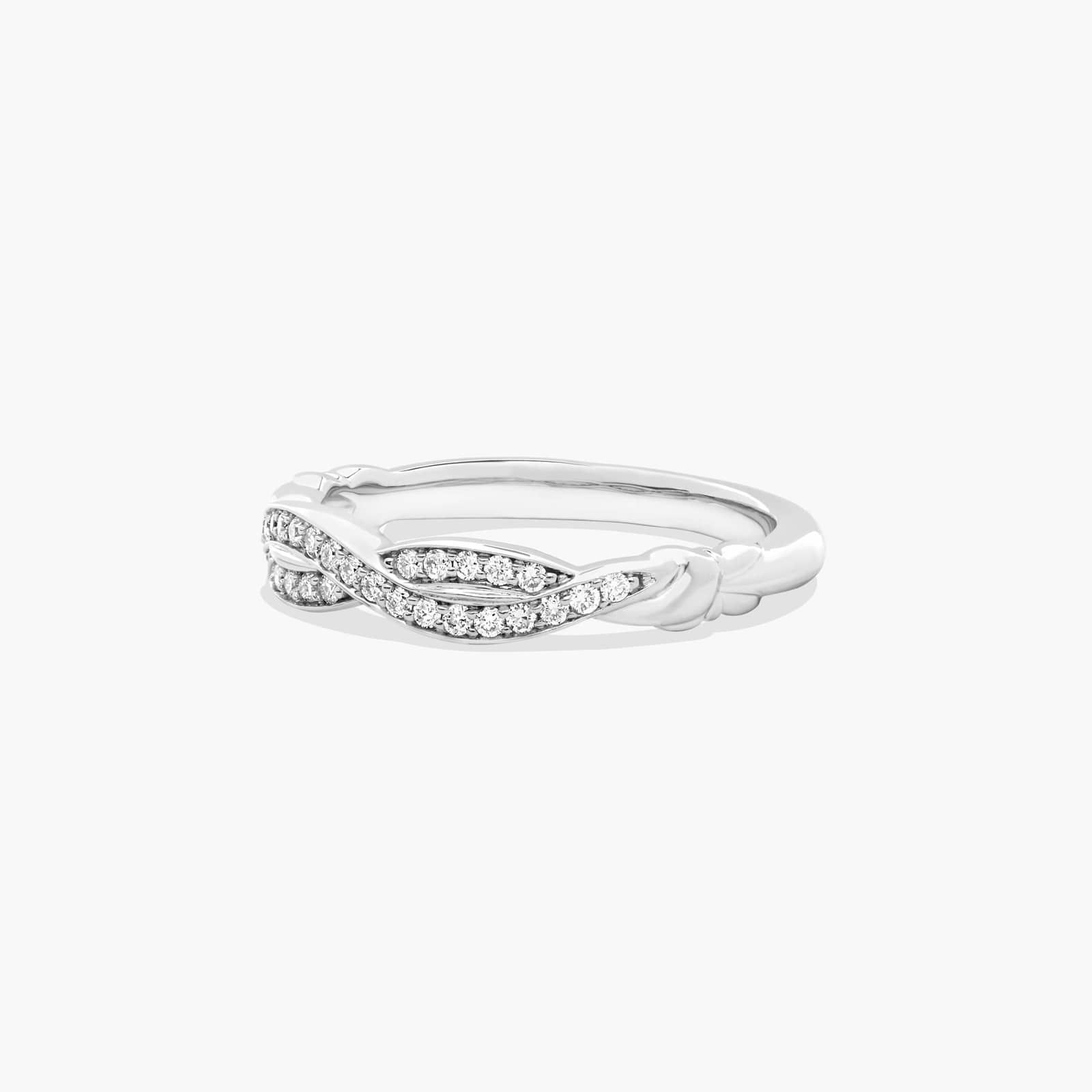 Pavé Crossover Diamond Wedding Ring In 14K White Gold (3.00mm)