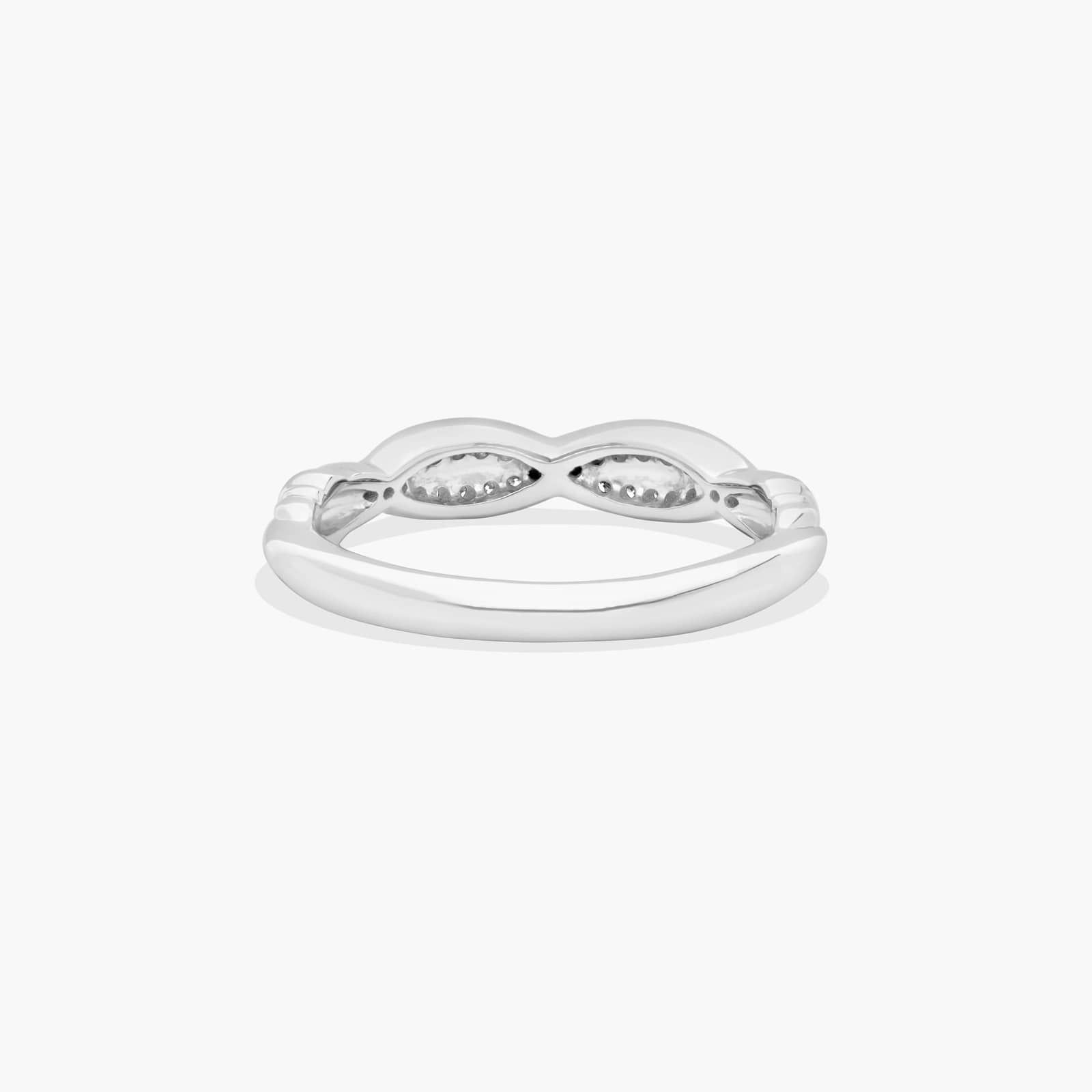 Pavé Crossover Diamond Wedding Ring In 14K White Gold (3.00mm)