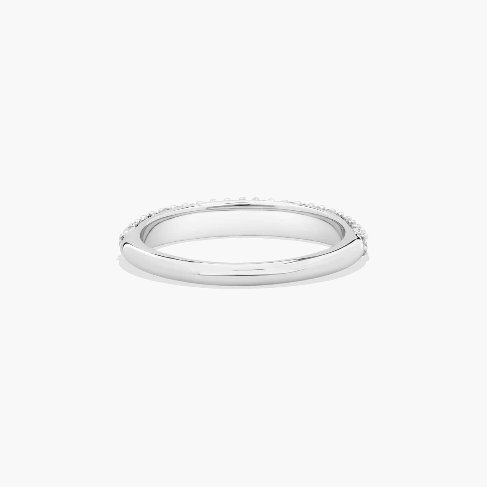 Graduated Triple Row Pavé Diamond Wedding Ring In 14K White Gold (2.50mm)