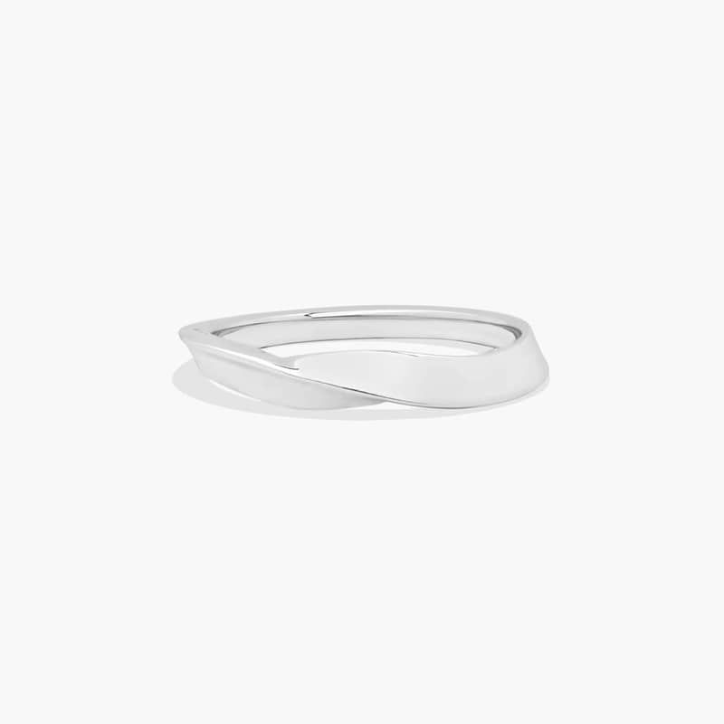 Bypass Wedding Ring In 14K White Gold (2.50mm)