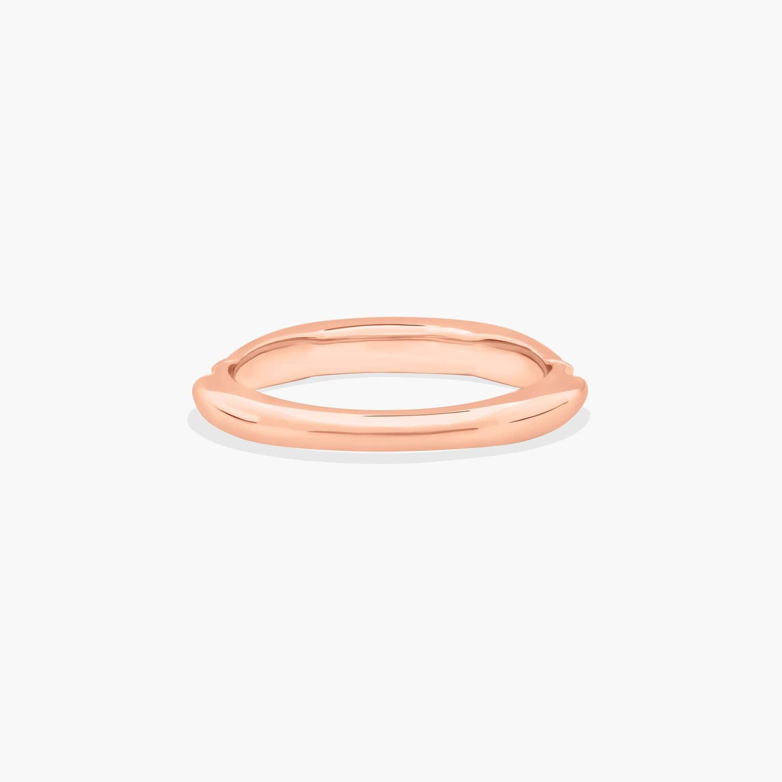 Single Row Graduate Shank Wedding Ring In 14K Rose Gold (2.50mm)