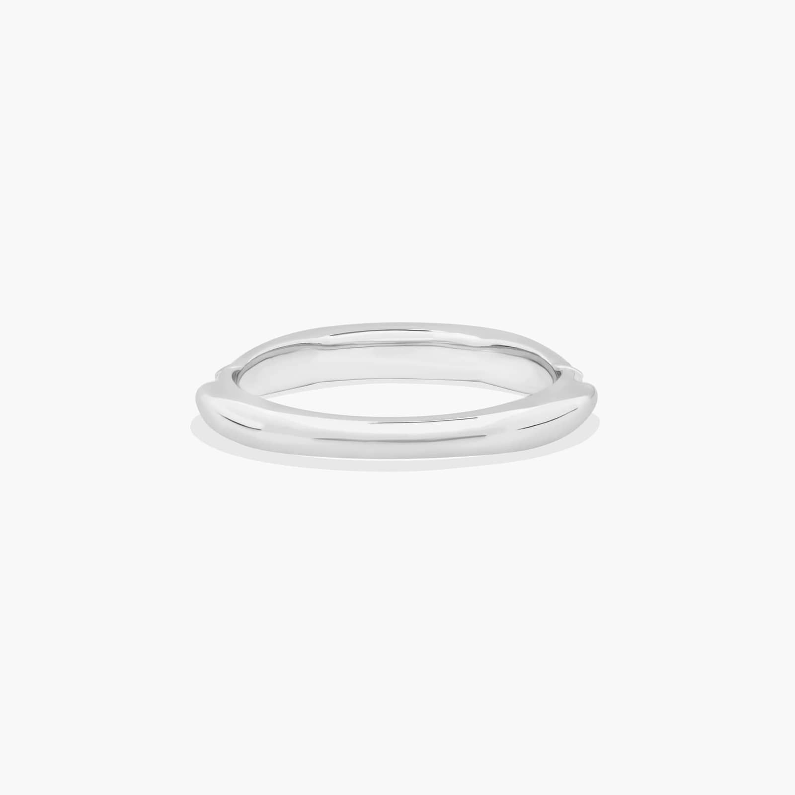 Single Row Graduate Shank Wedding Ring In 14K White Gold (2.50mm)
