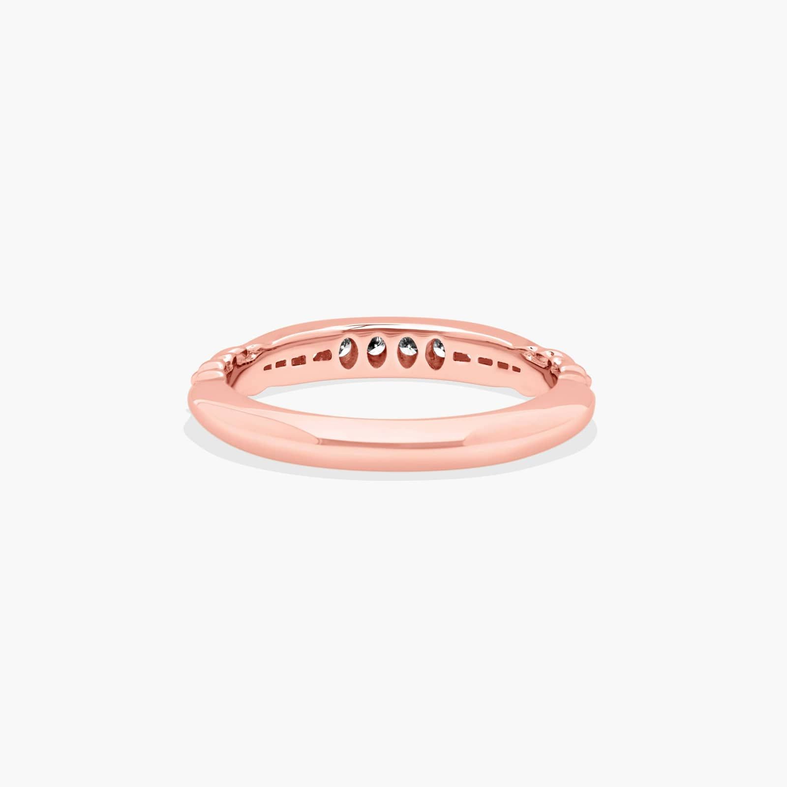 Pavé Graduated Diamond Wedding Ring In 14K Rose Gold (3.00mm)