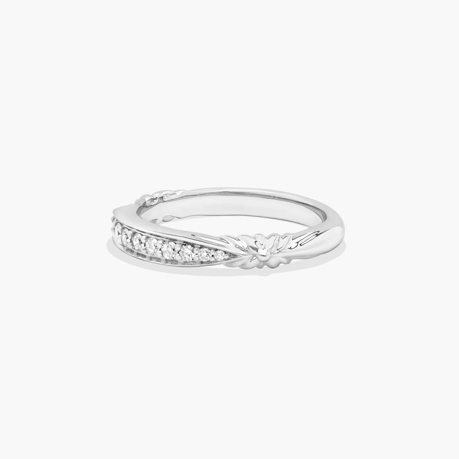 Pavé Graduated Diamond Wedding Ring In 14K White Gold (3.00mm)