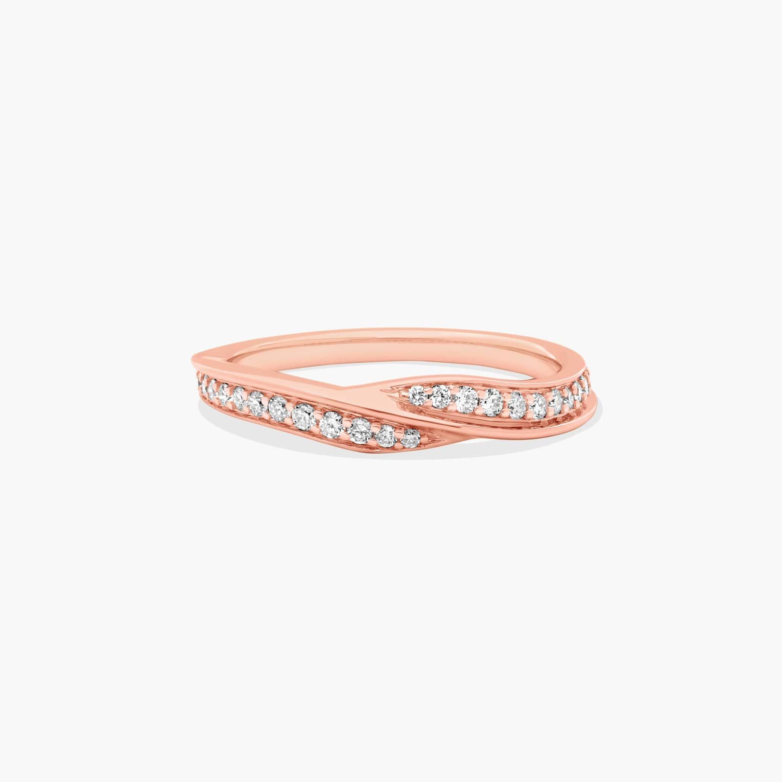 Pavé Bypass Diamond Wedding Ring In 14K Rose Gold (2.00mm)