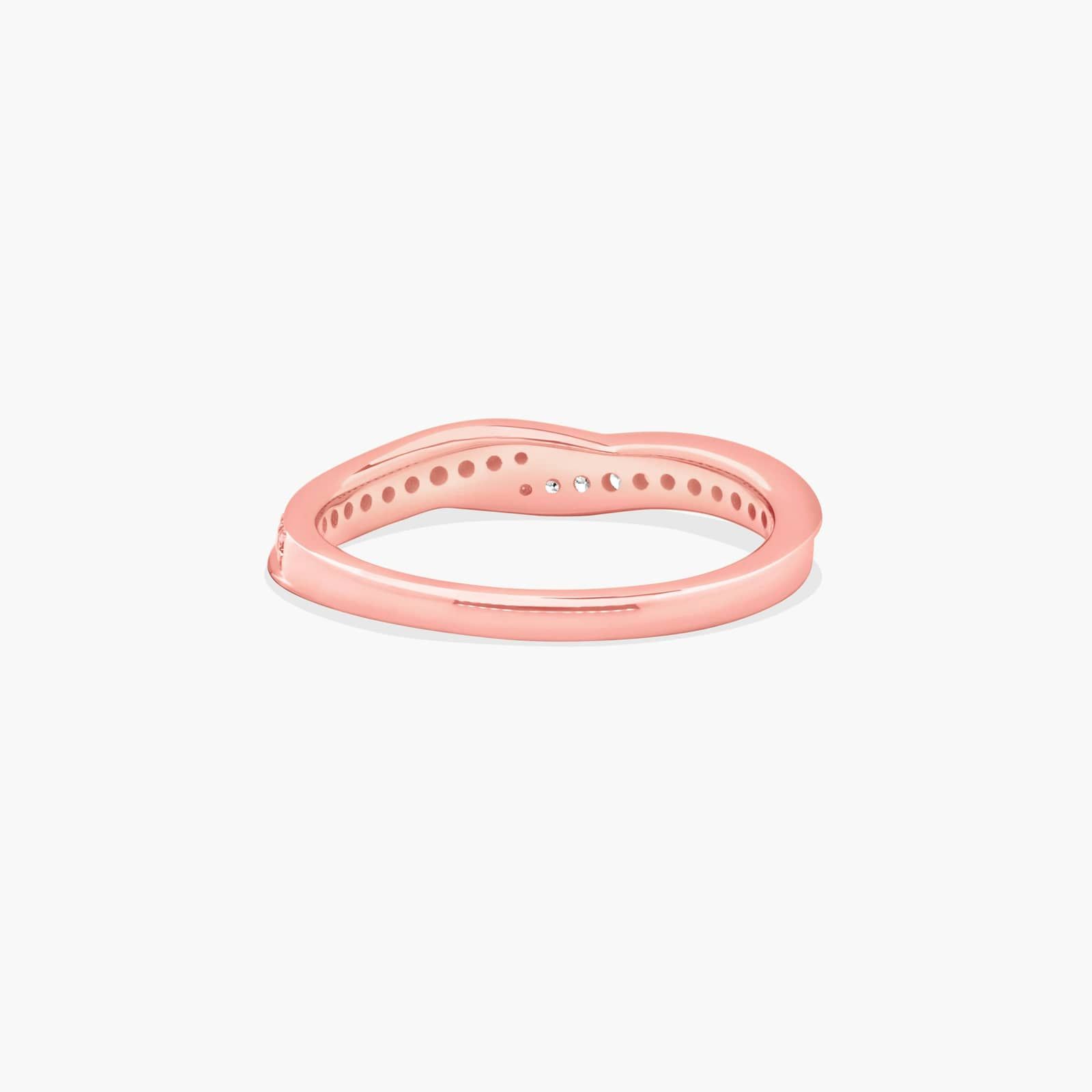 Pavé Bypass Diamond Wedding Ring In 14K Rose Gold (2.00mm)