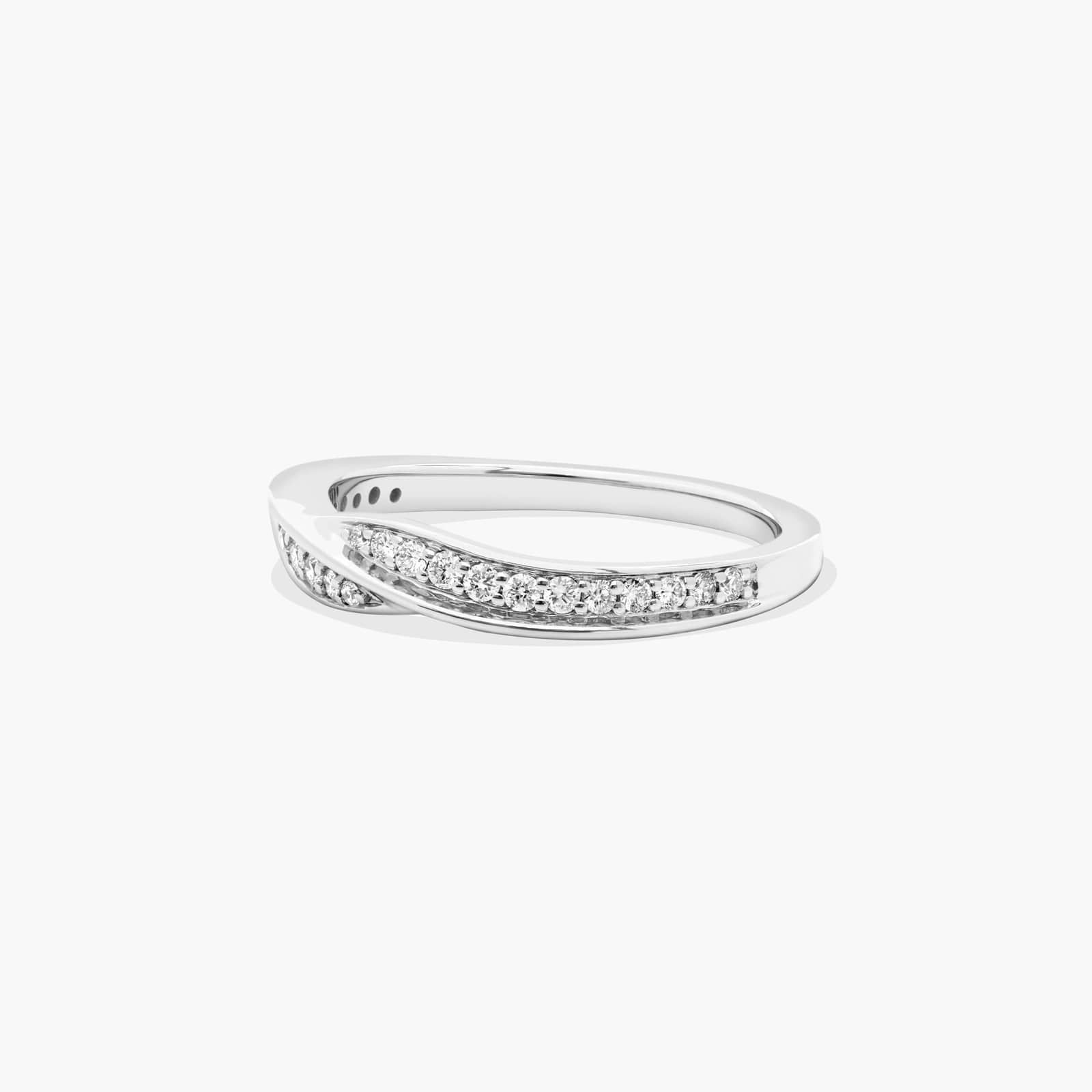 Pavé Bypass Diamond Wedding Ring In 14K White Gold (2.00mm)