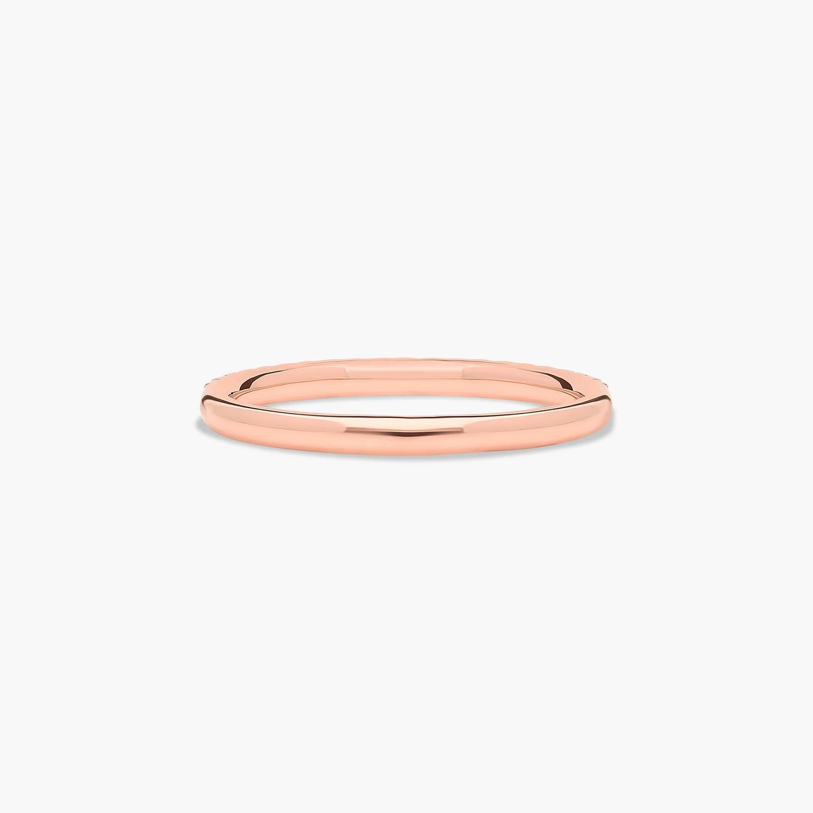 Falling Edge Pavé Diamond Wedding Ring In 14K Rose Gold (1.50mm)