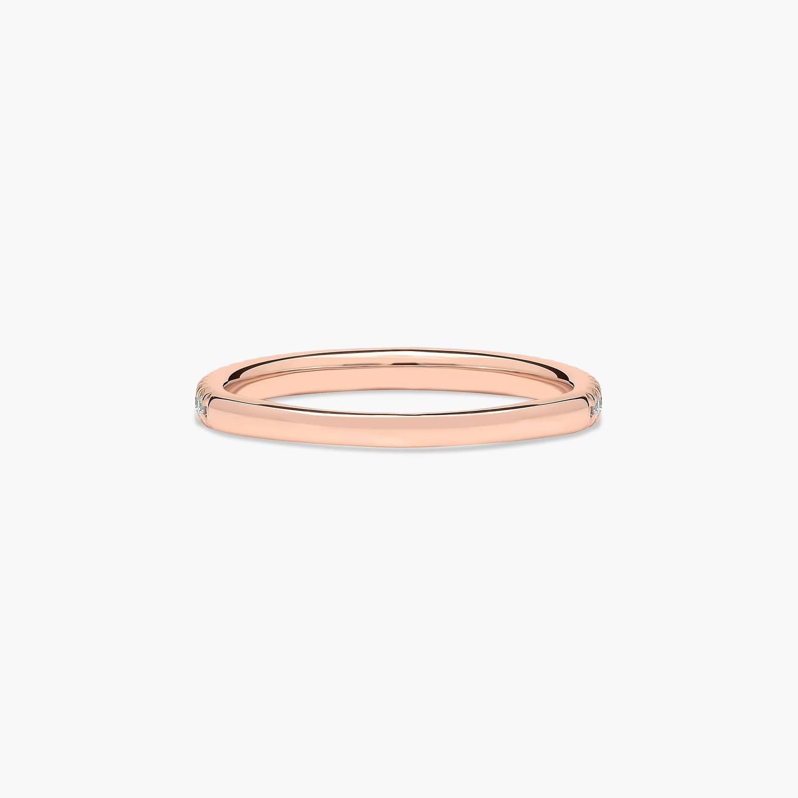 Cross Over Diamond Wedding Ring In 14K Rose Gold (1.50mm)