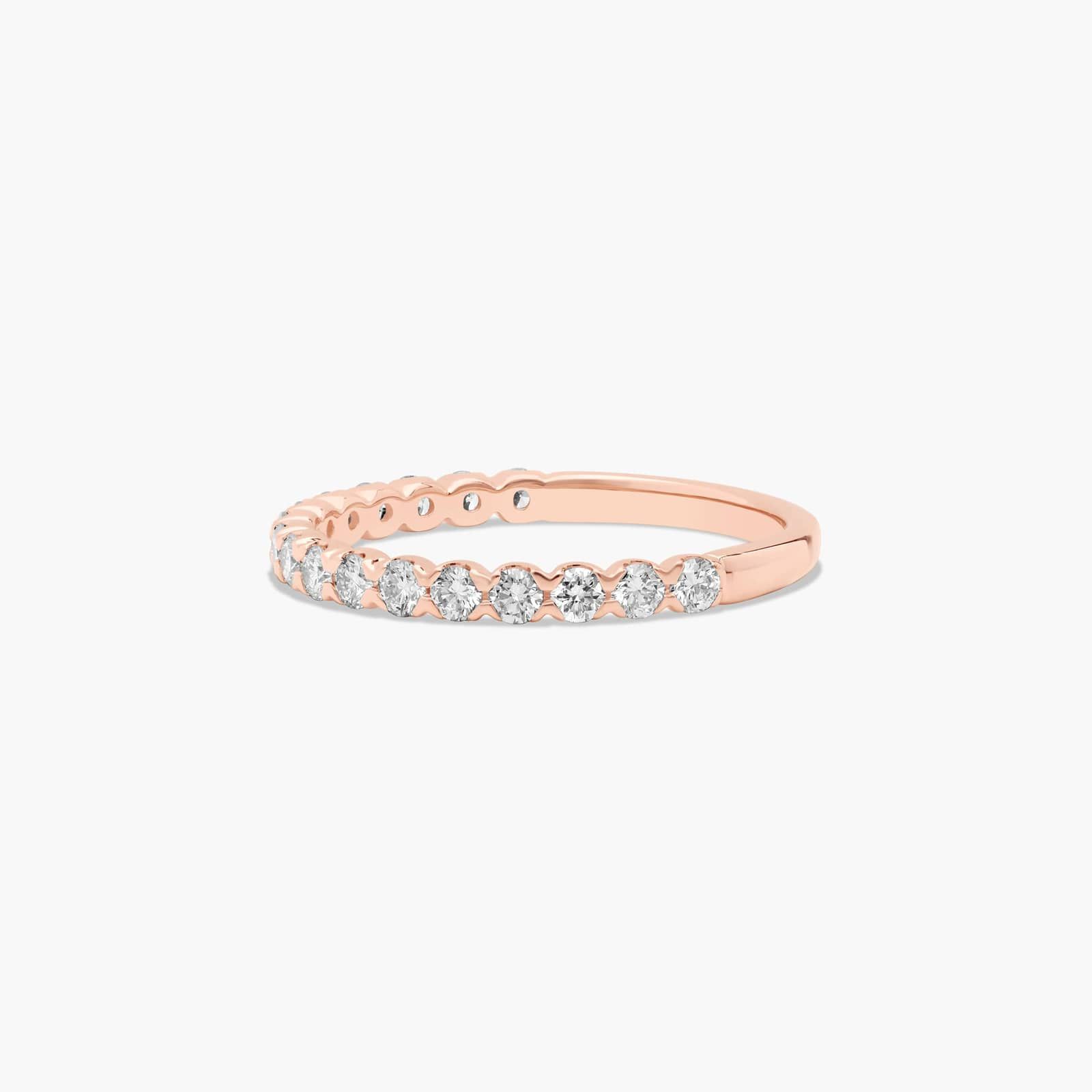 Scallop Style Diamond Wedding Ring In 14K Rose Gold (2.00mm)
