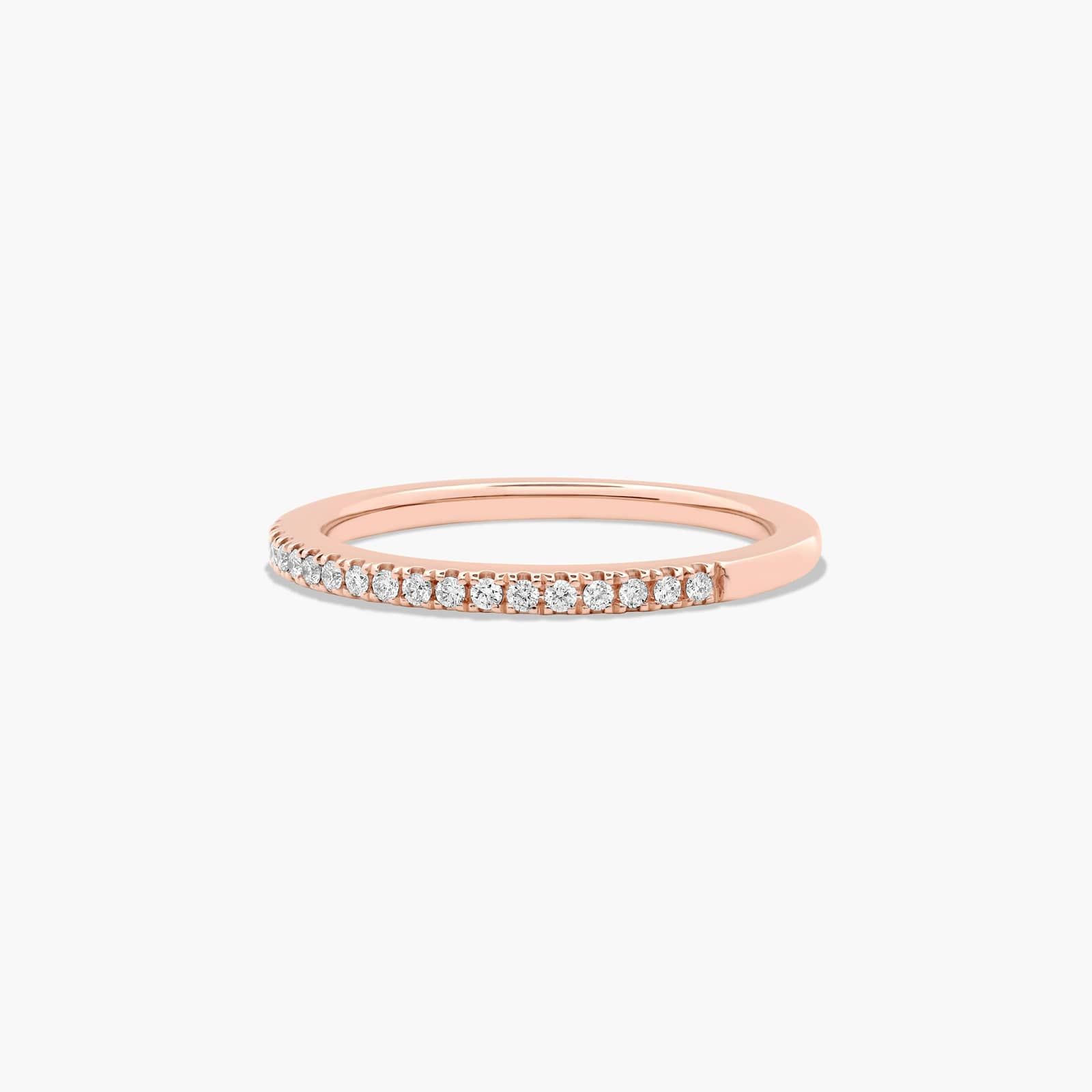 U Pavé Diamond Wedding Ring In 14K Rose Gold (1.50mm)