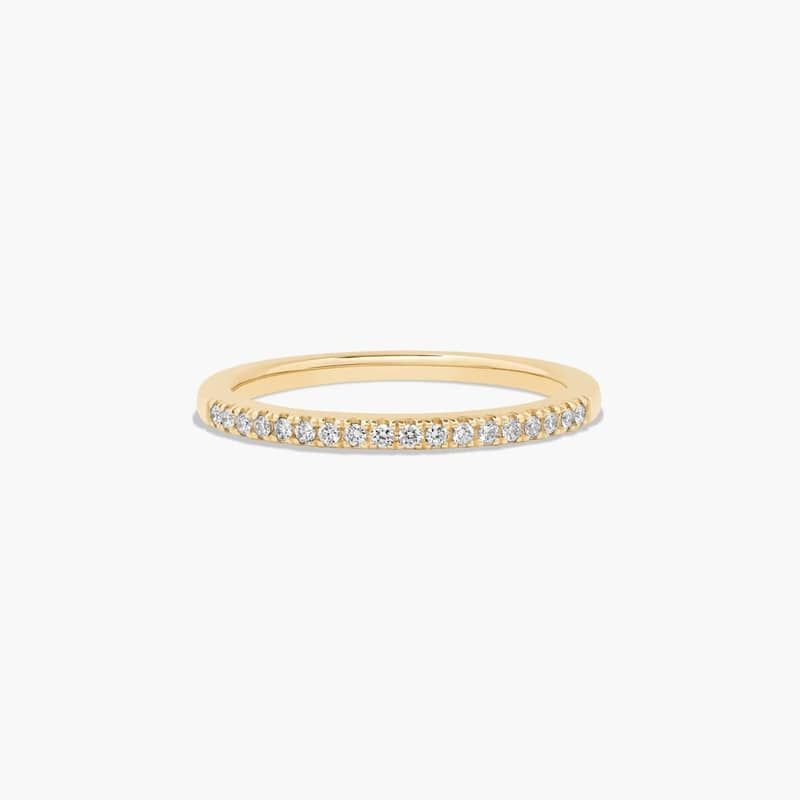 U Pavé Diamond Wedding Ring In 14K Yellow Gold (1.50mm)