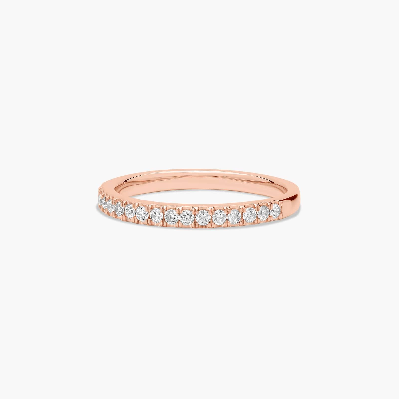 Pavé Diamond Wedding Ring In 14K Rose Gold (1.50mm)