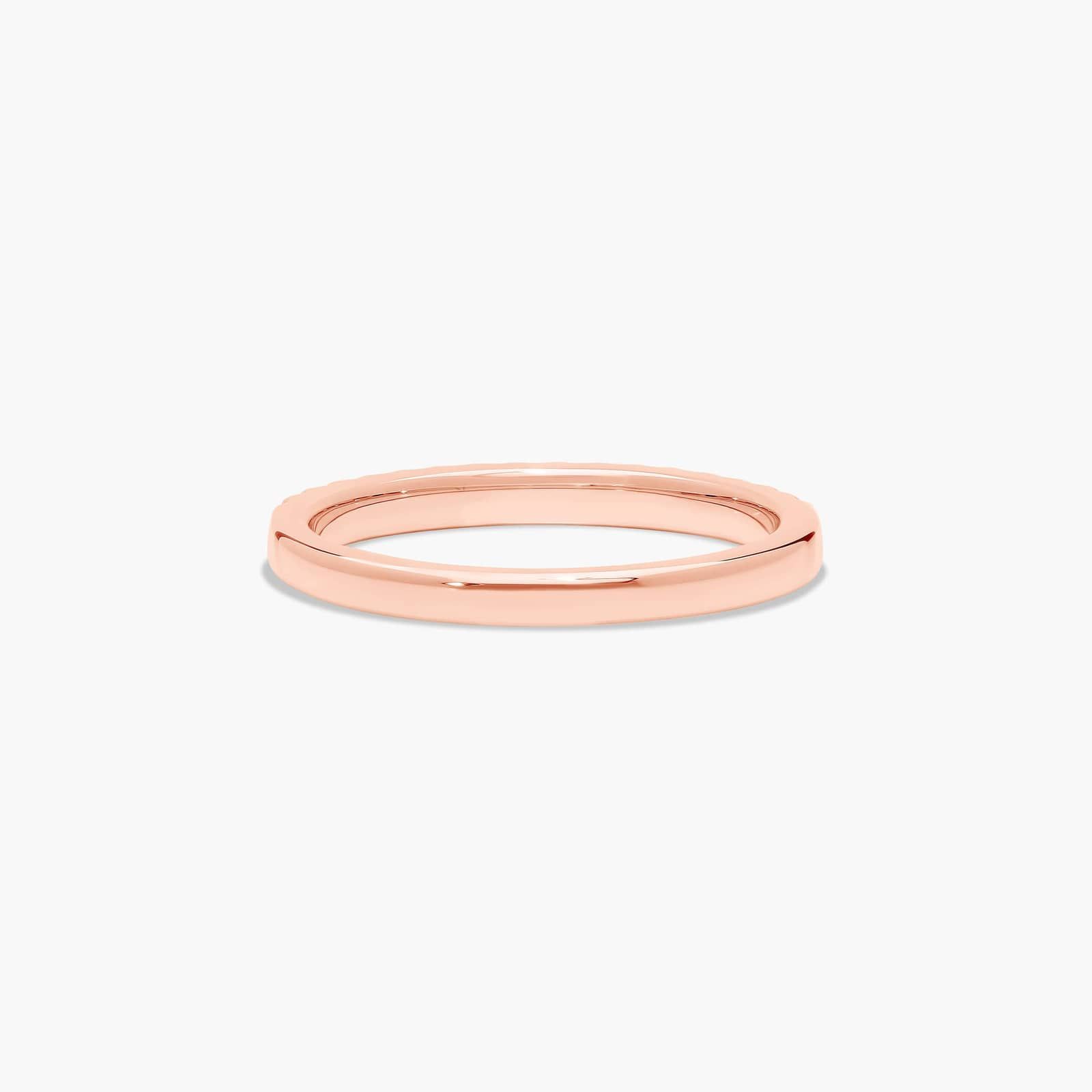 Pavé Diamond Wedding Ring In 14K Rose Gold (1.50mm)
