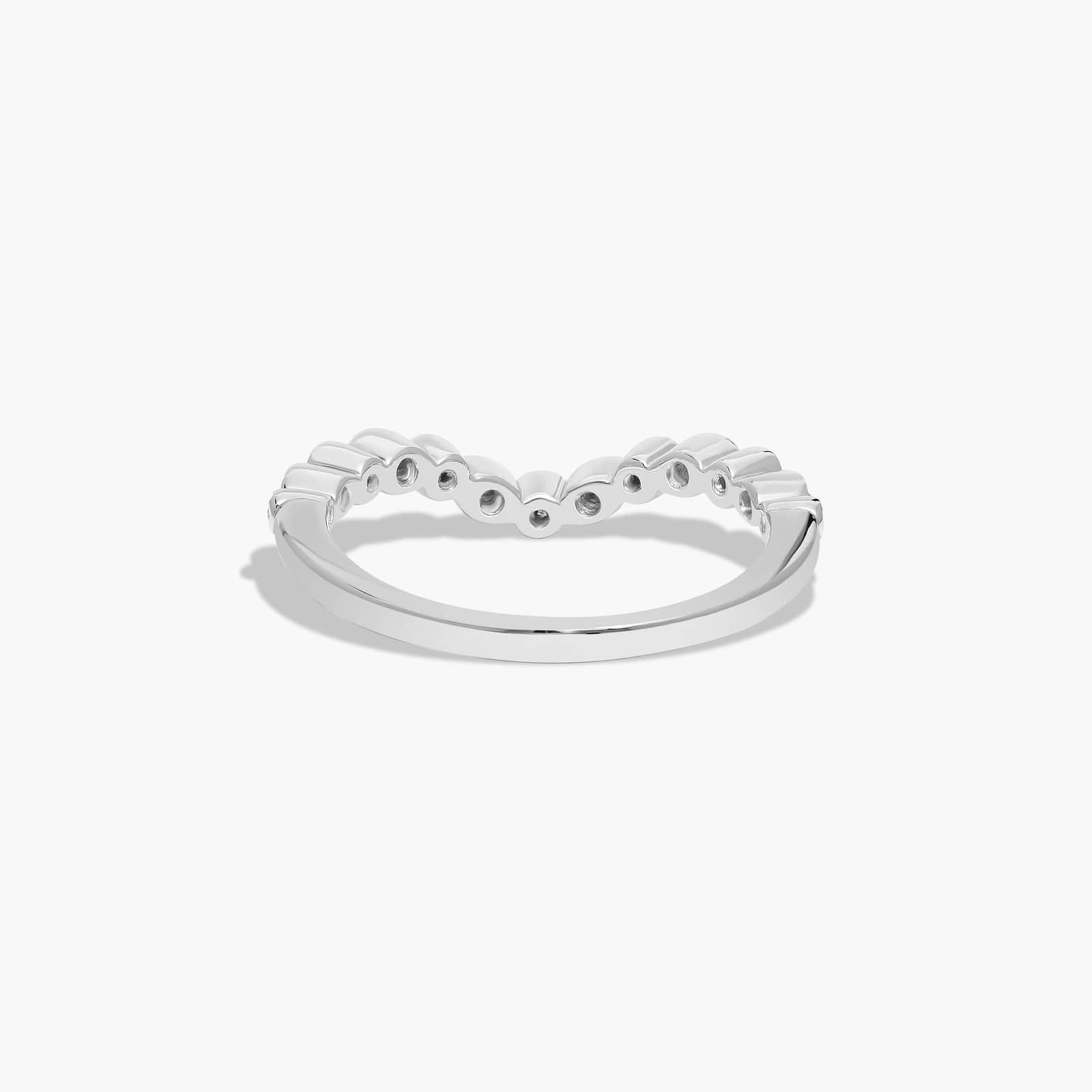 Alternating Shape Diamond Wedding Ring In 18K White Gold (2.20mm)