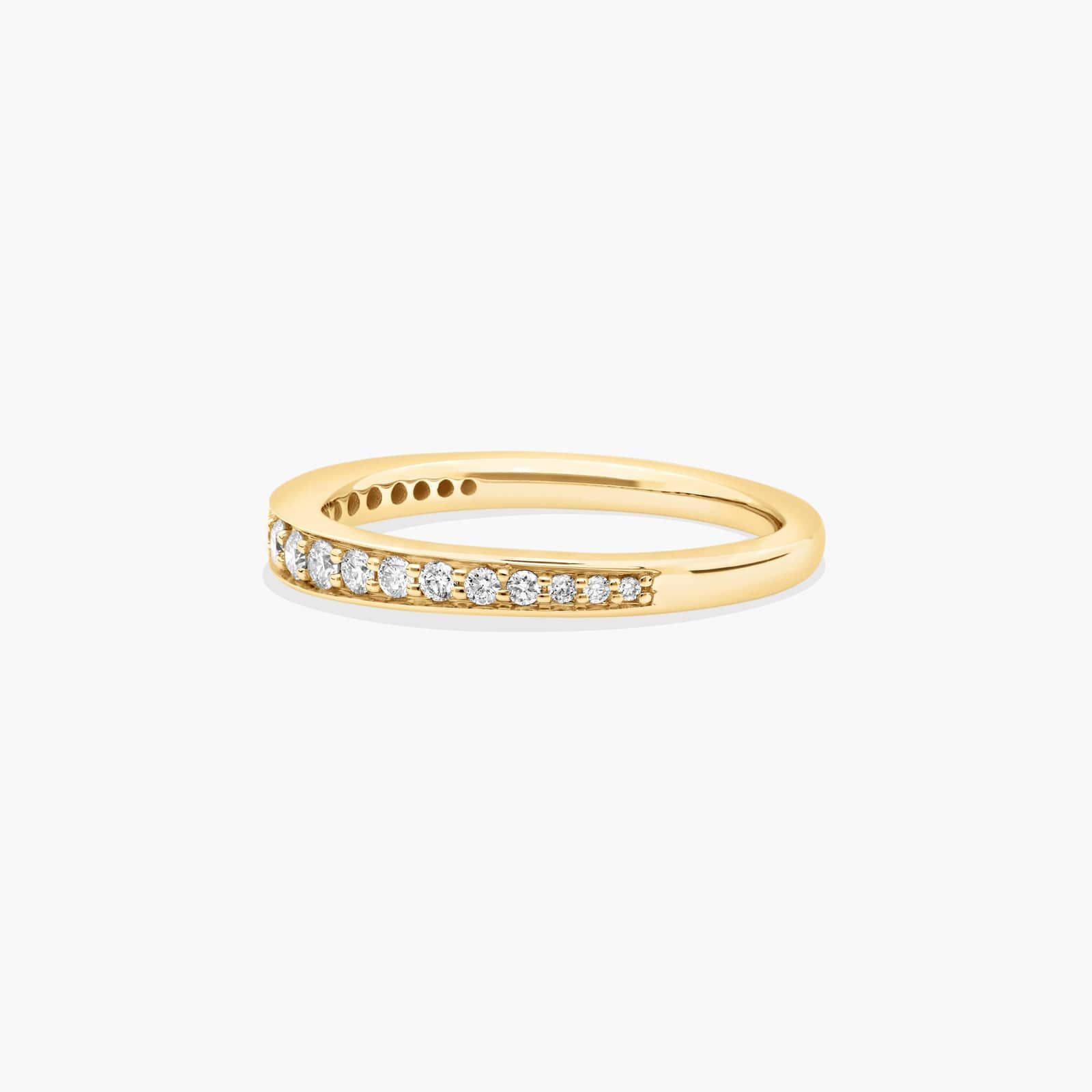 Pavé Diamond Wedding Ring In 18K Yellow Gold (2.00mm)