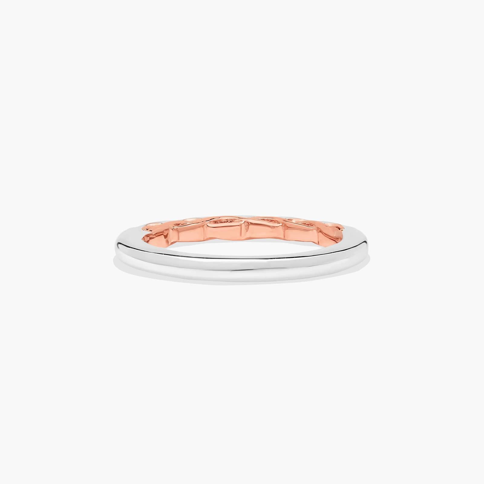 Two-Tone Infinity Pattern Wedding Ring In 14K Gold (2.00mm)